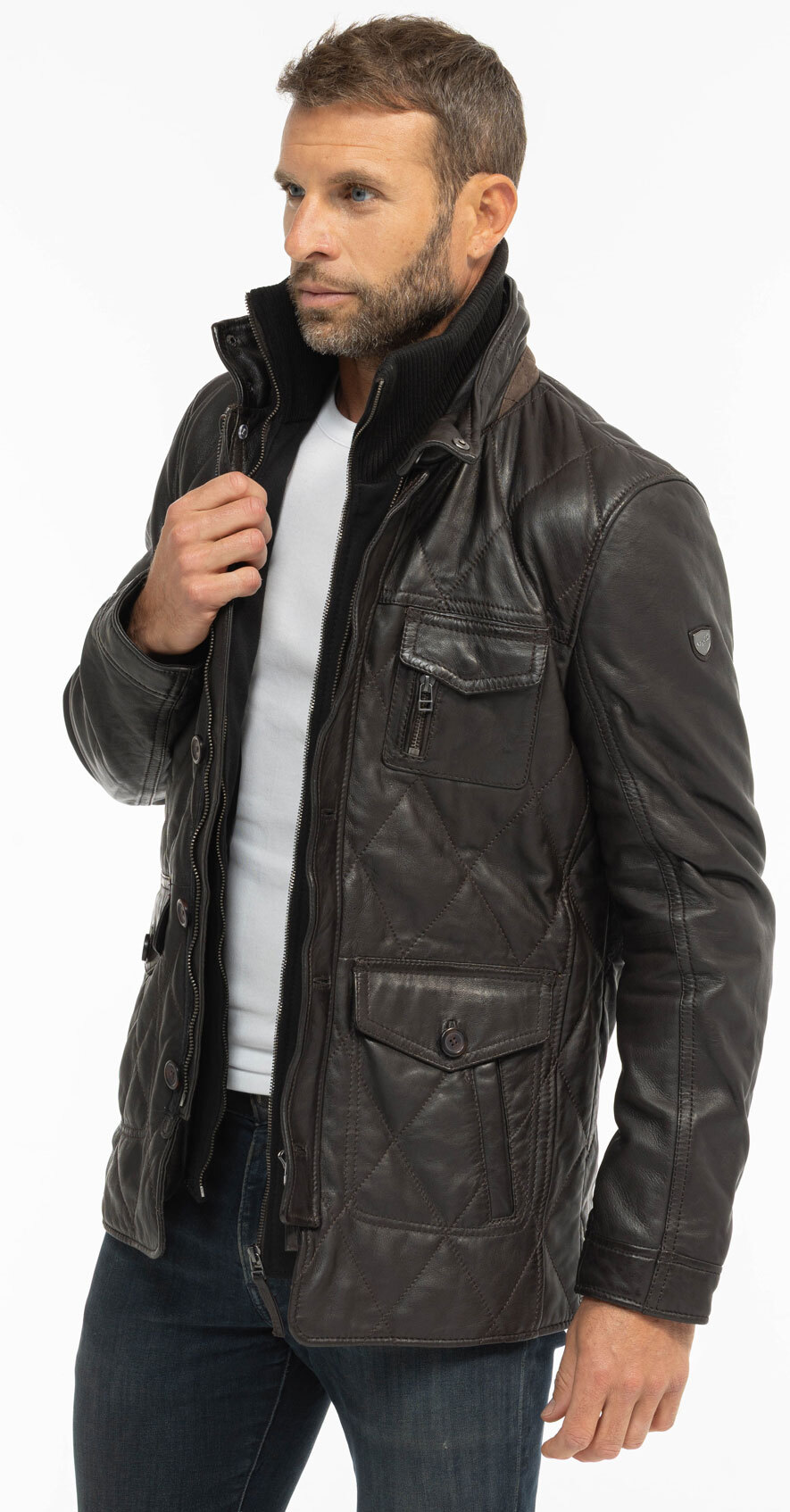 Vêtement en cuir Vestes & Trois Quart cuir marron