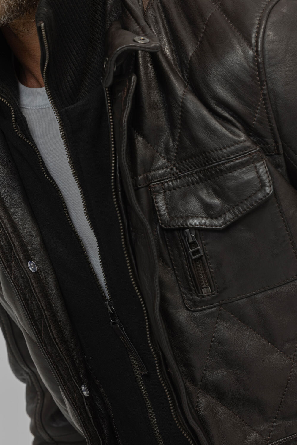 Vêtement en cuir Vestes & Trois Quart cuir marron