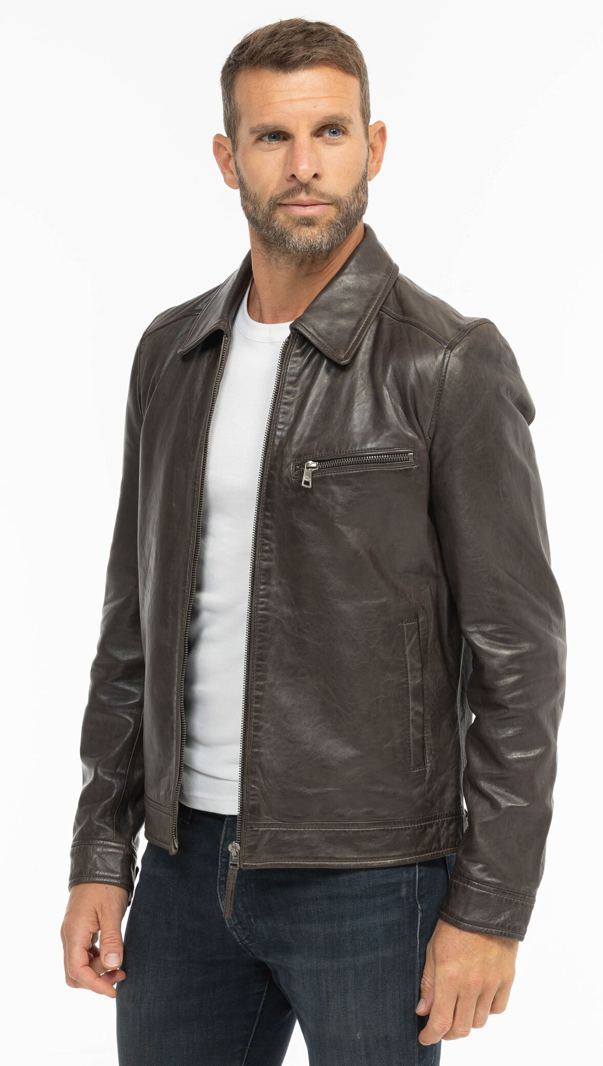 Vêtement en cuir Vestes & Trois Quart cuir gris