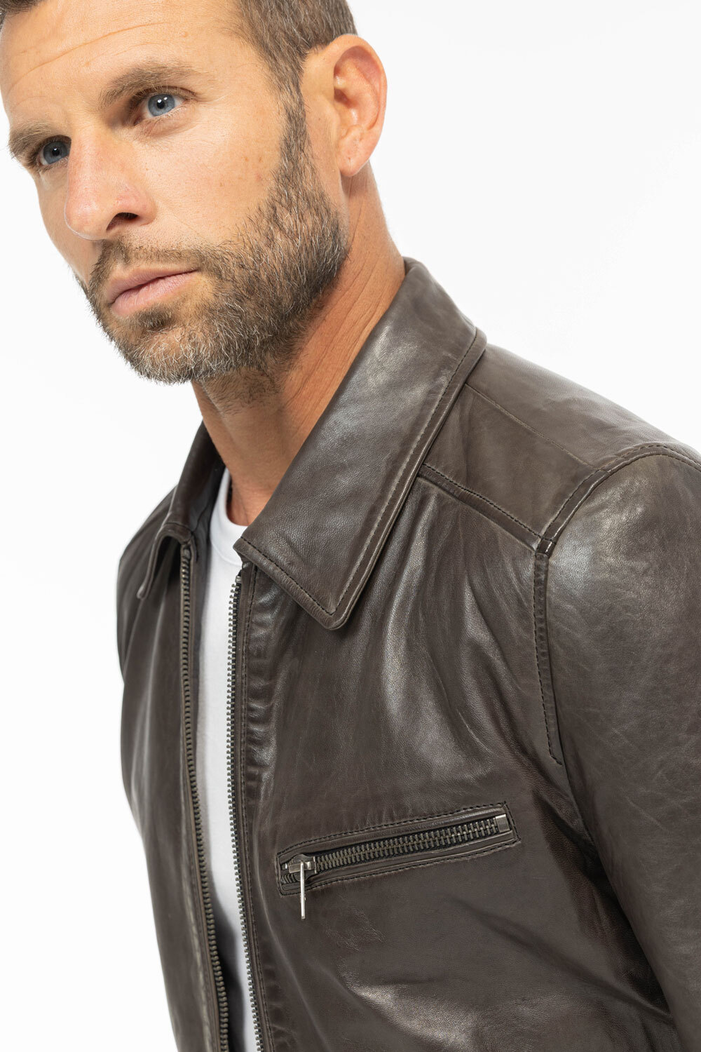 Vêtement en cuir Vestes & Trois Quart cuir gris