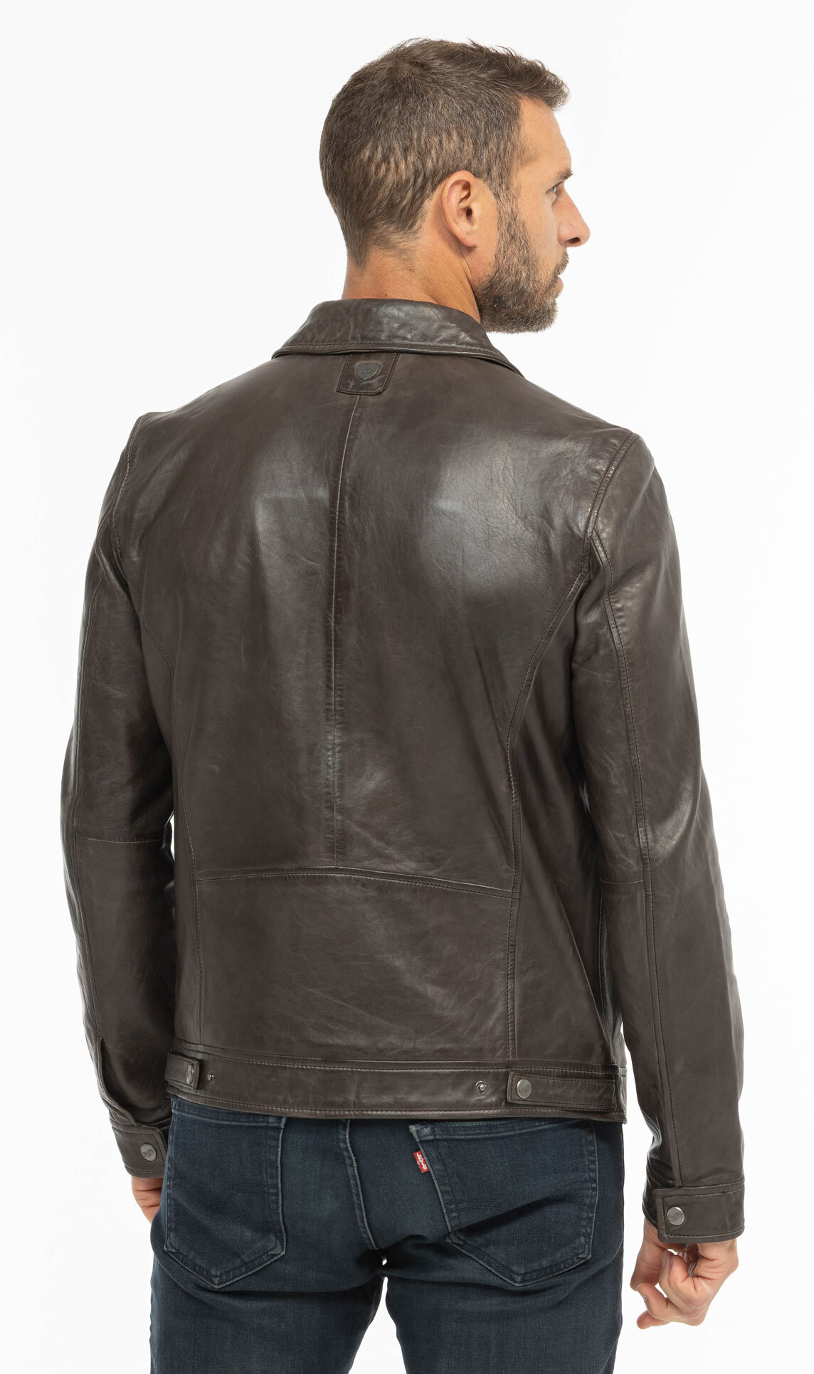 Vêtement en cuir Vestes & Trois Quart cuir gris