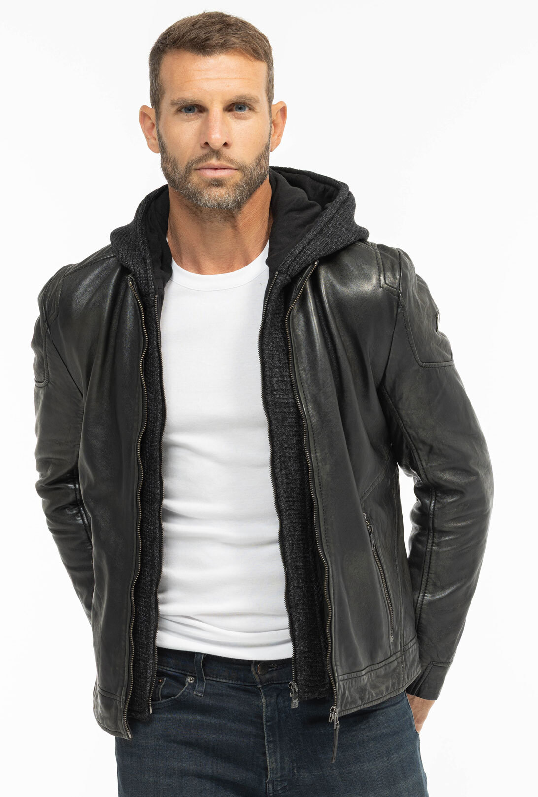 Vêtement en cuir Blousons cuir noir, gris