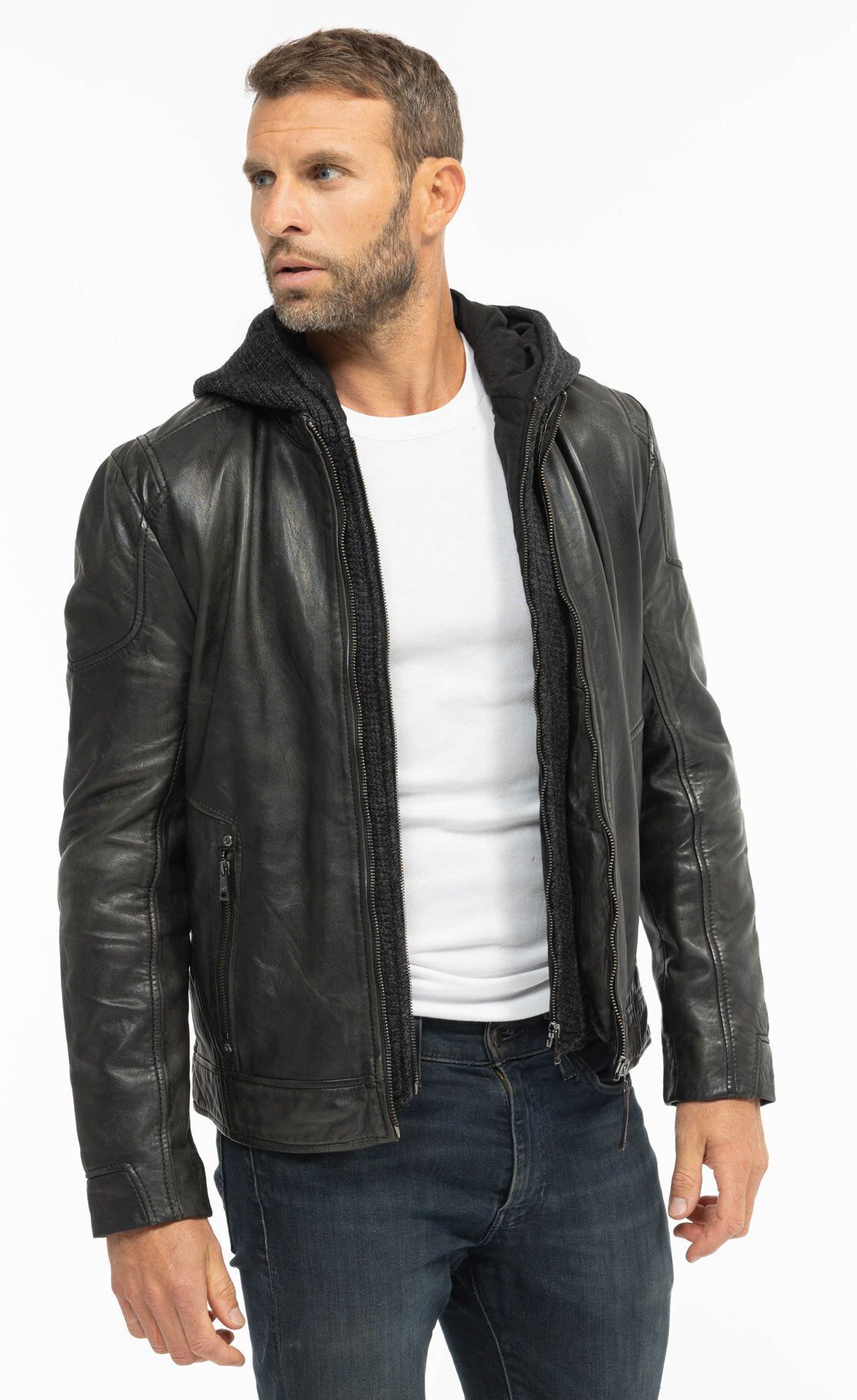 Vêtement en cuir Blousons cuir noir, gris