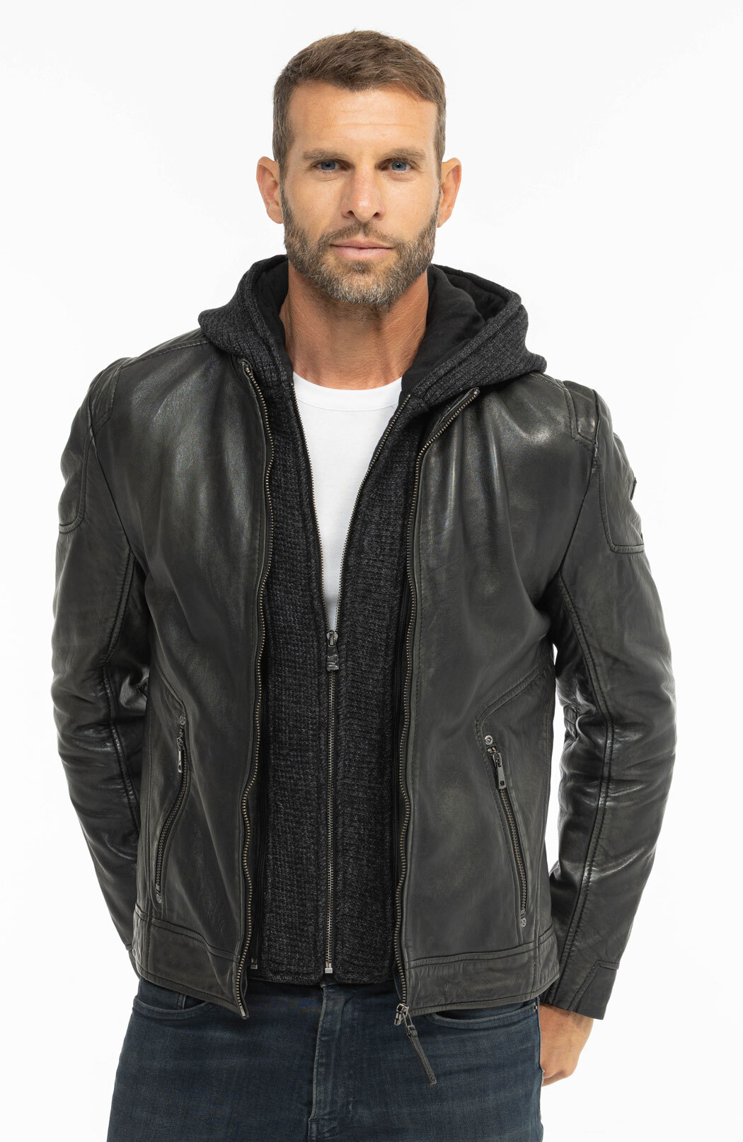 Vêtement en cuir Blousons cuir noir, gris