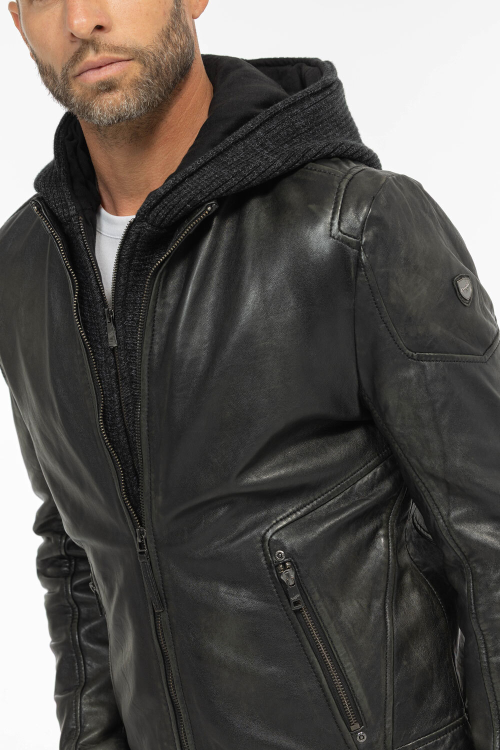 Vêtement en cuir Blousons cuir noir, gris