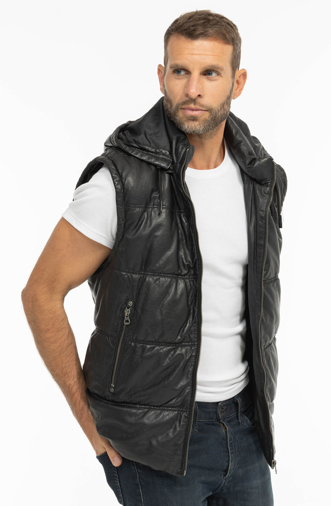 Vêtement en cuir Les bonnes affaires Homme noir