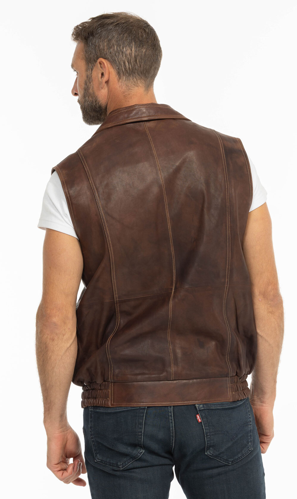 Vêtement en cuir Gilets Cuir  marron
