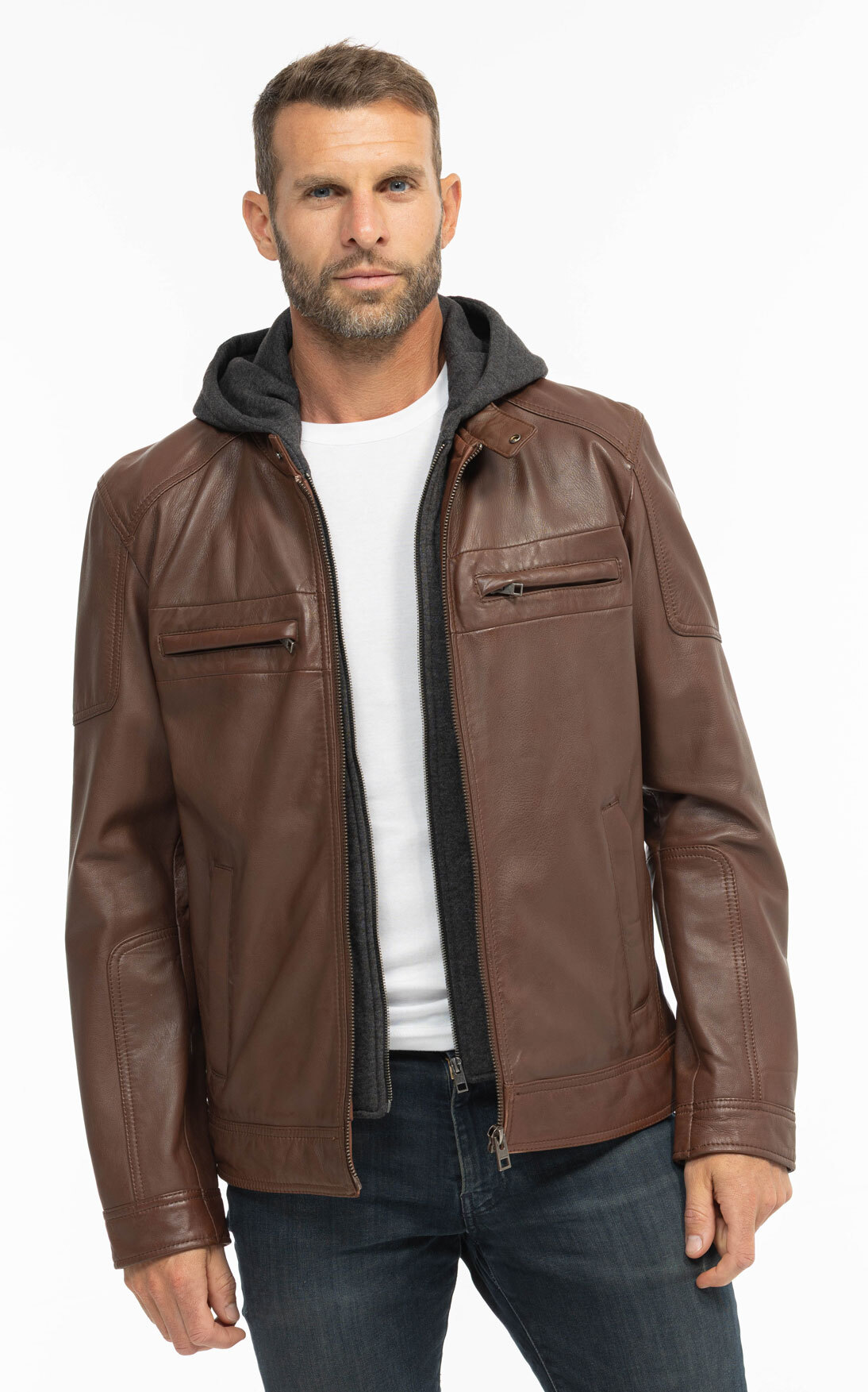 Vêtement en cuir Les bonnes affaires Homme cognac