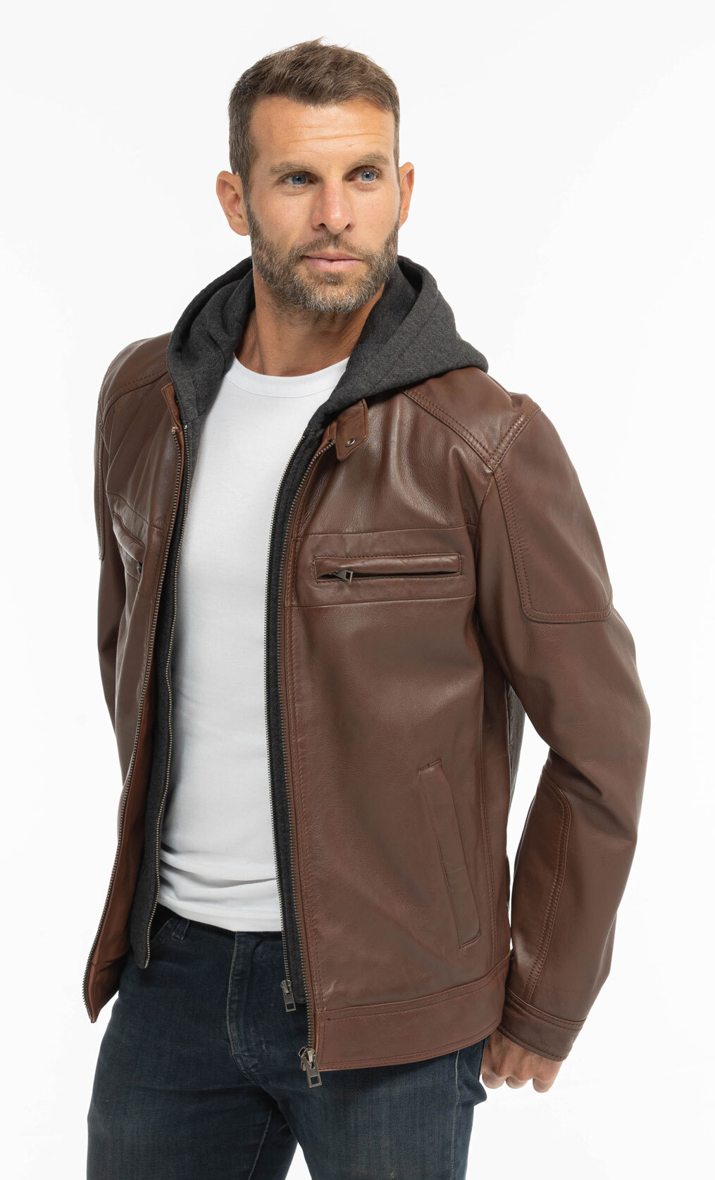 Vêtement en cuir Les bonnes affaires Homme cognac