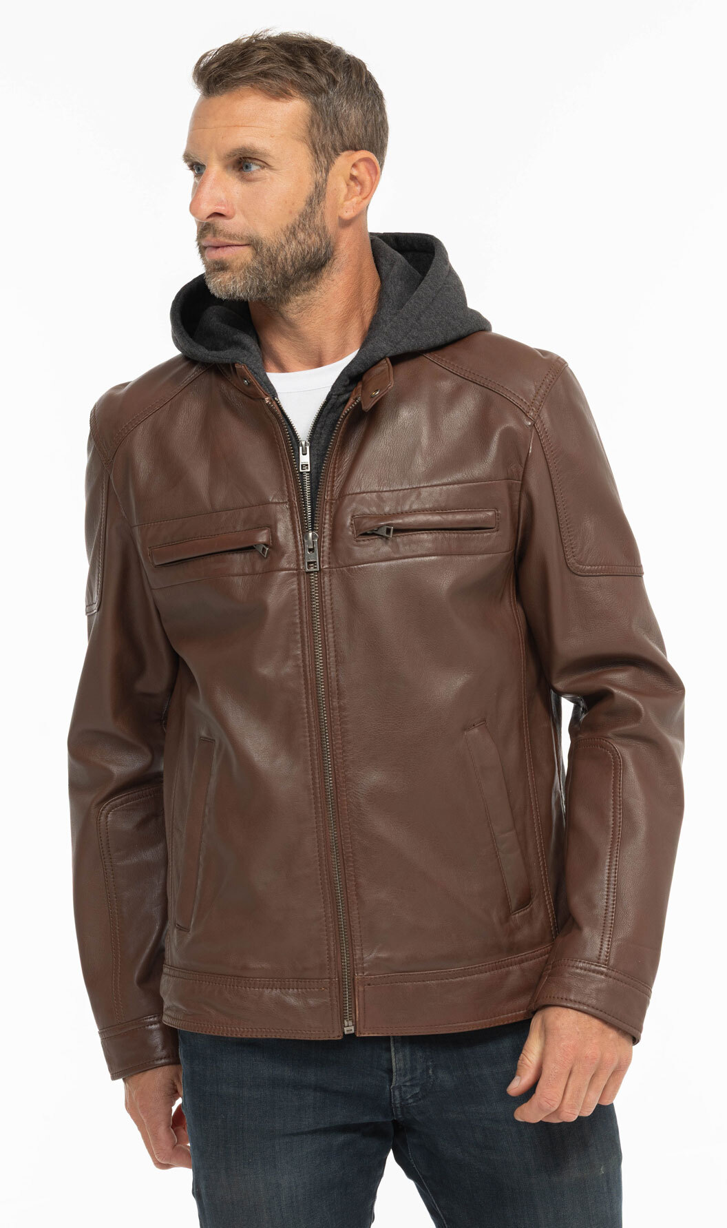 Vêtement en cuir Les bonnes affaires Homme cognac