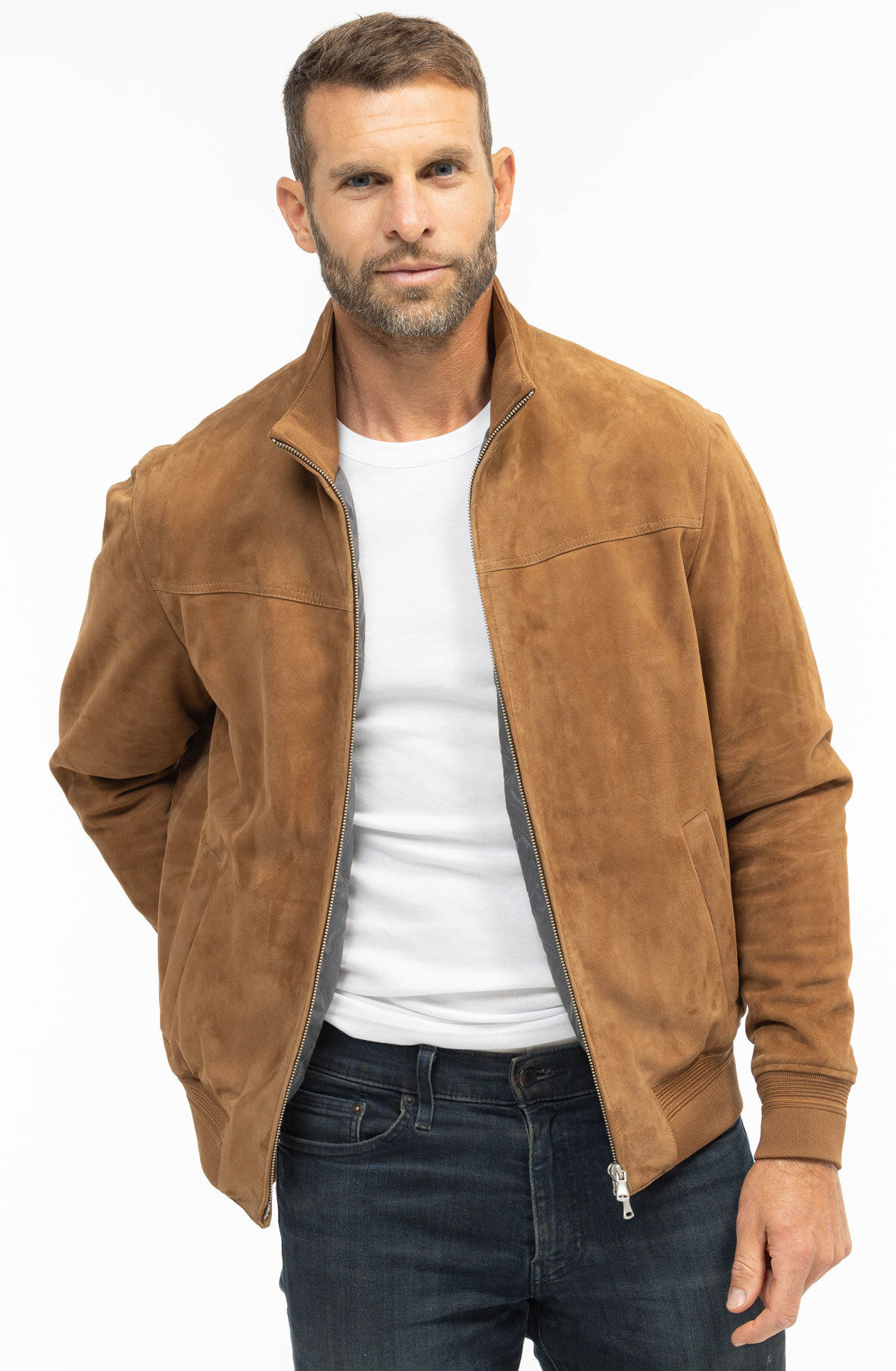 Vêtement en cuir Blousons cuir camel