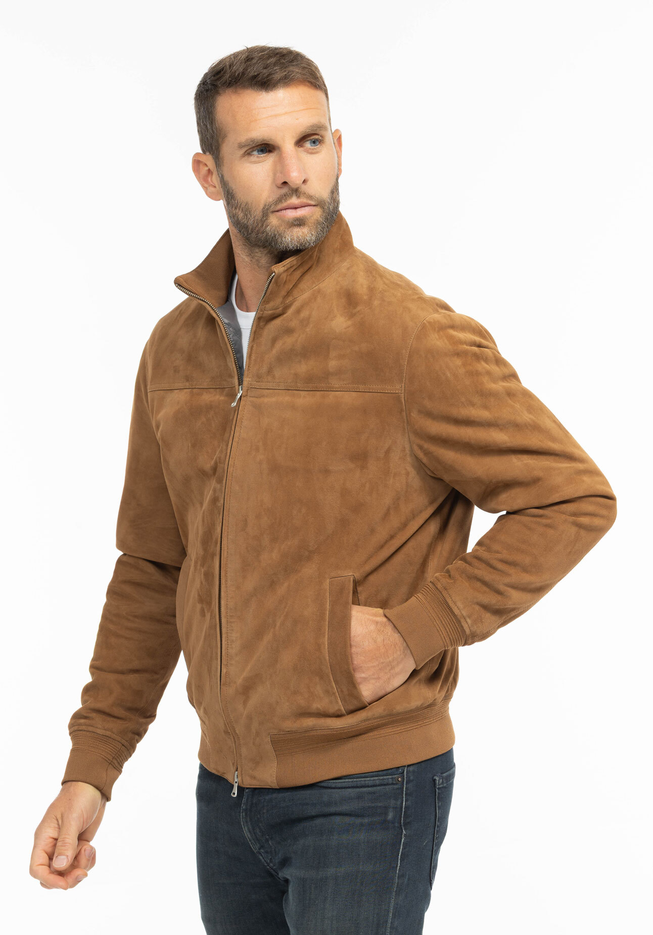 Vêtement en cuir Blousons cuir camel