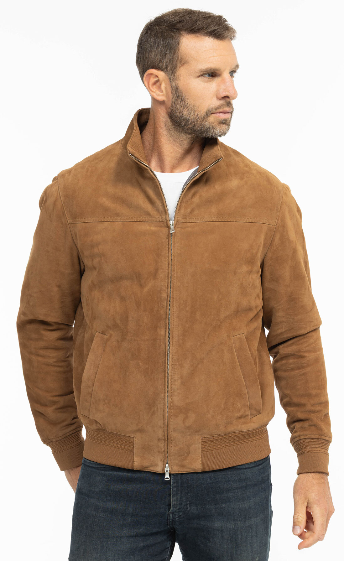 Vêtement en cuir Blousons cuir camel