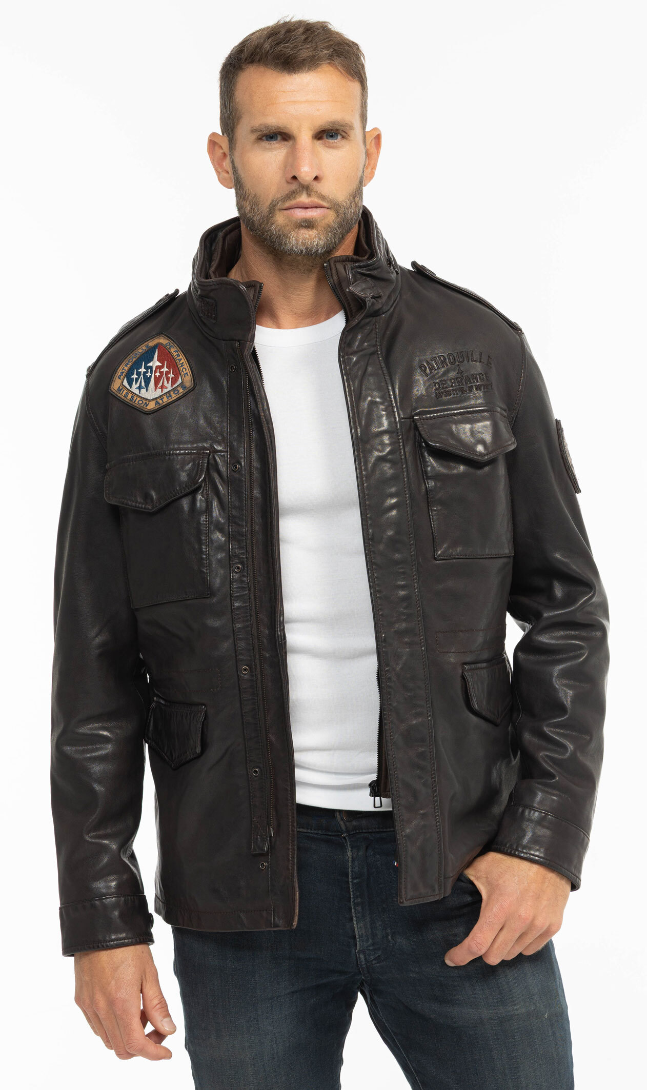 Vêtement en cuir Vestes & Trois Quart cuir marron