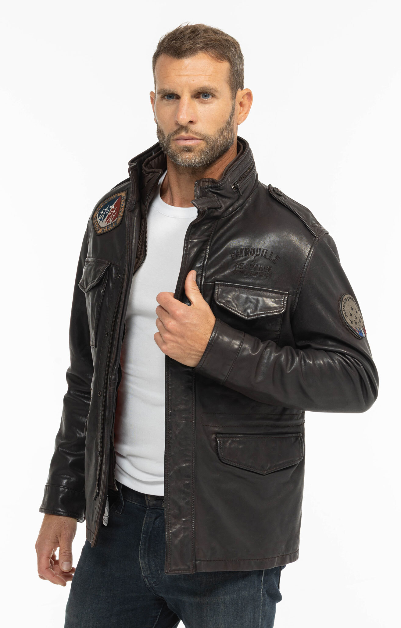 Vêtement en cuir Vestes & Trois Quart cuir marron