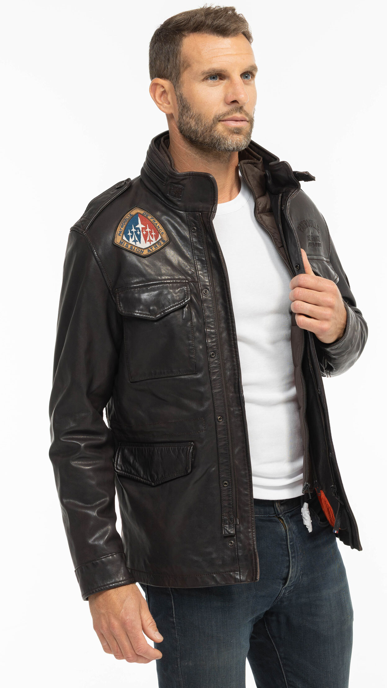 Vêtement en cuir Vestes & Trois Quart cuir marron