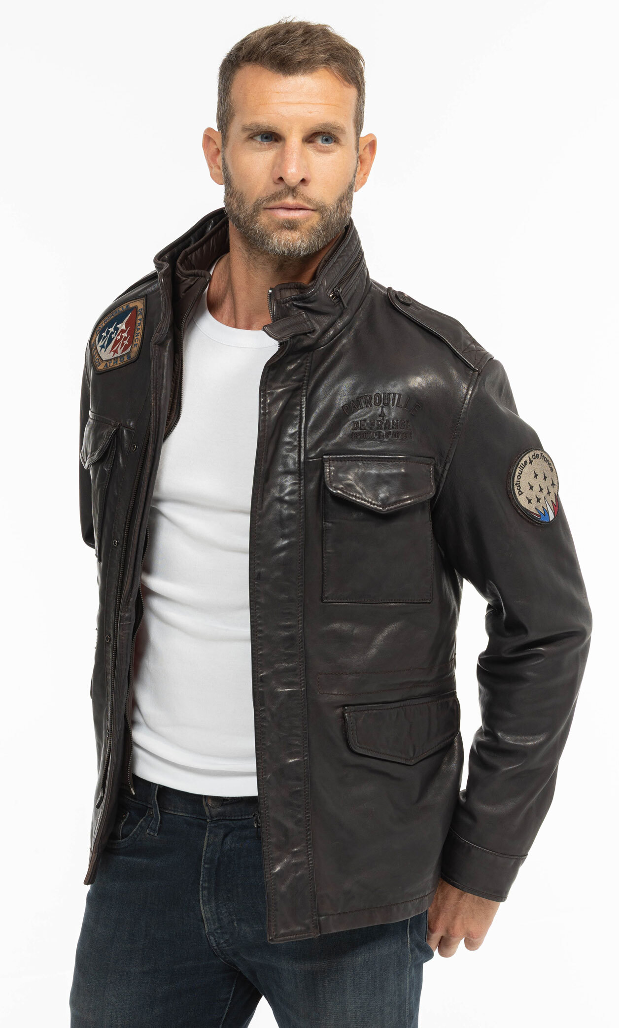 Vêtement en cuir Vestes & Trois Quart cuir marron