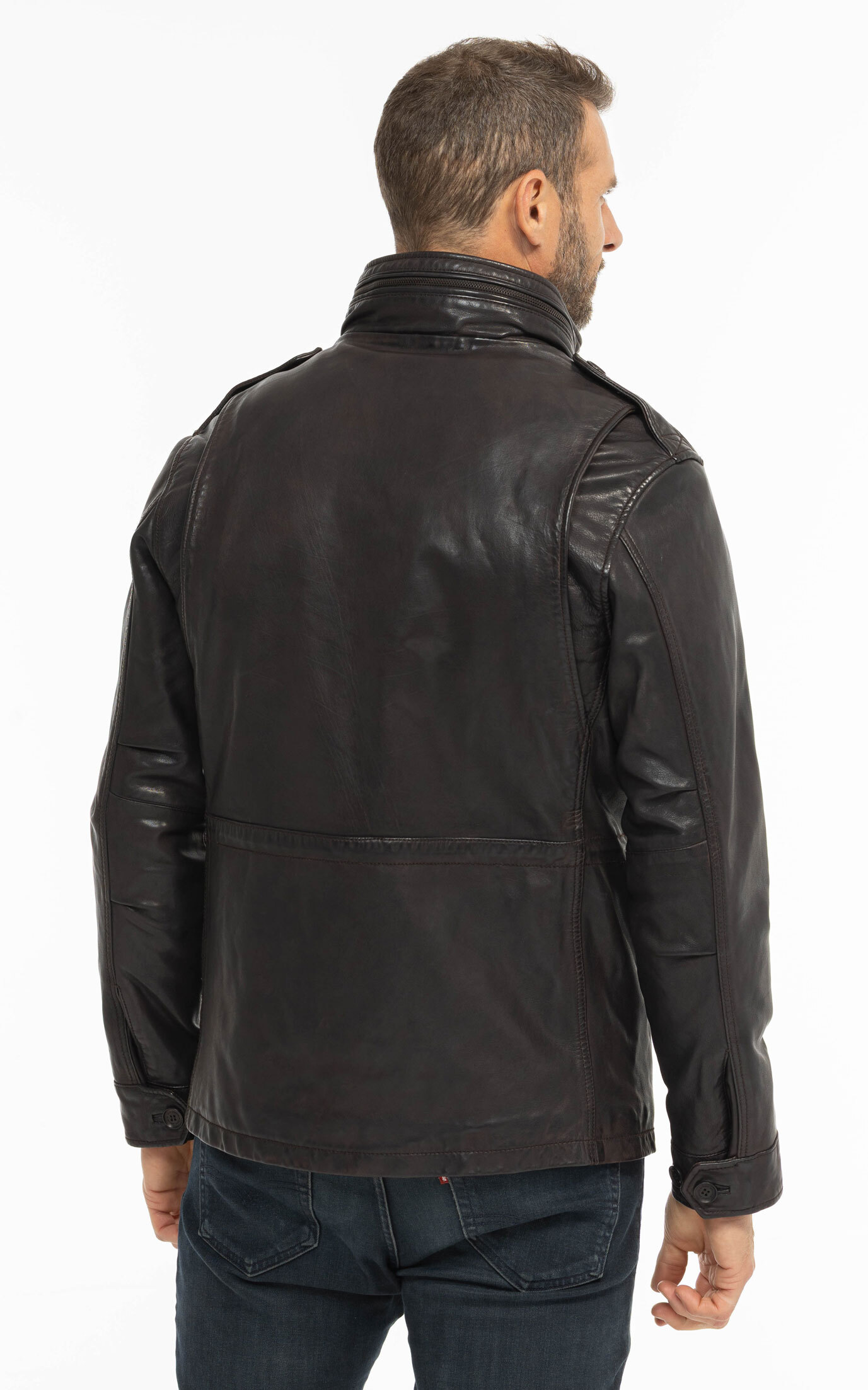 Vêtement en cuir Vestes & Trois Quart cuir marron