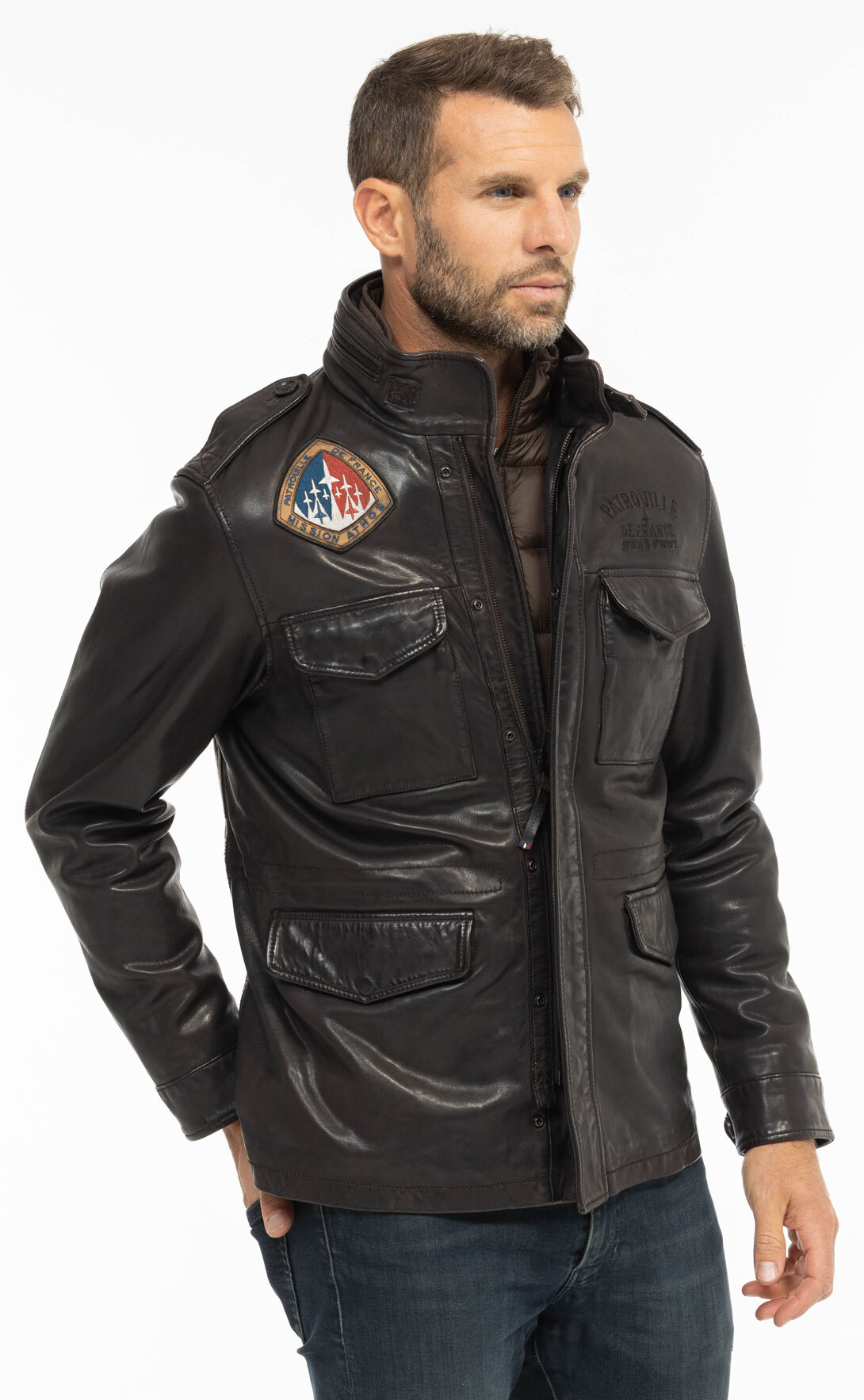 Vêtement en cuir Vestes & Trois Quart cuir marron