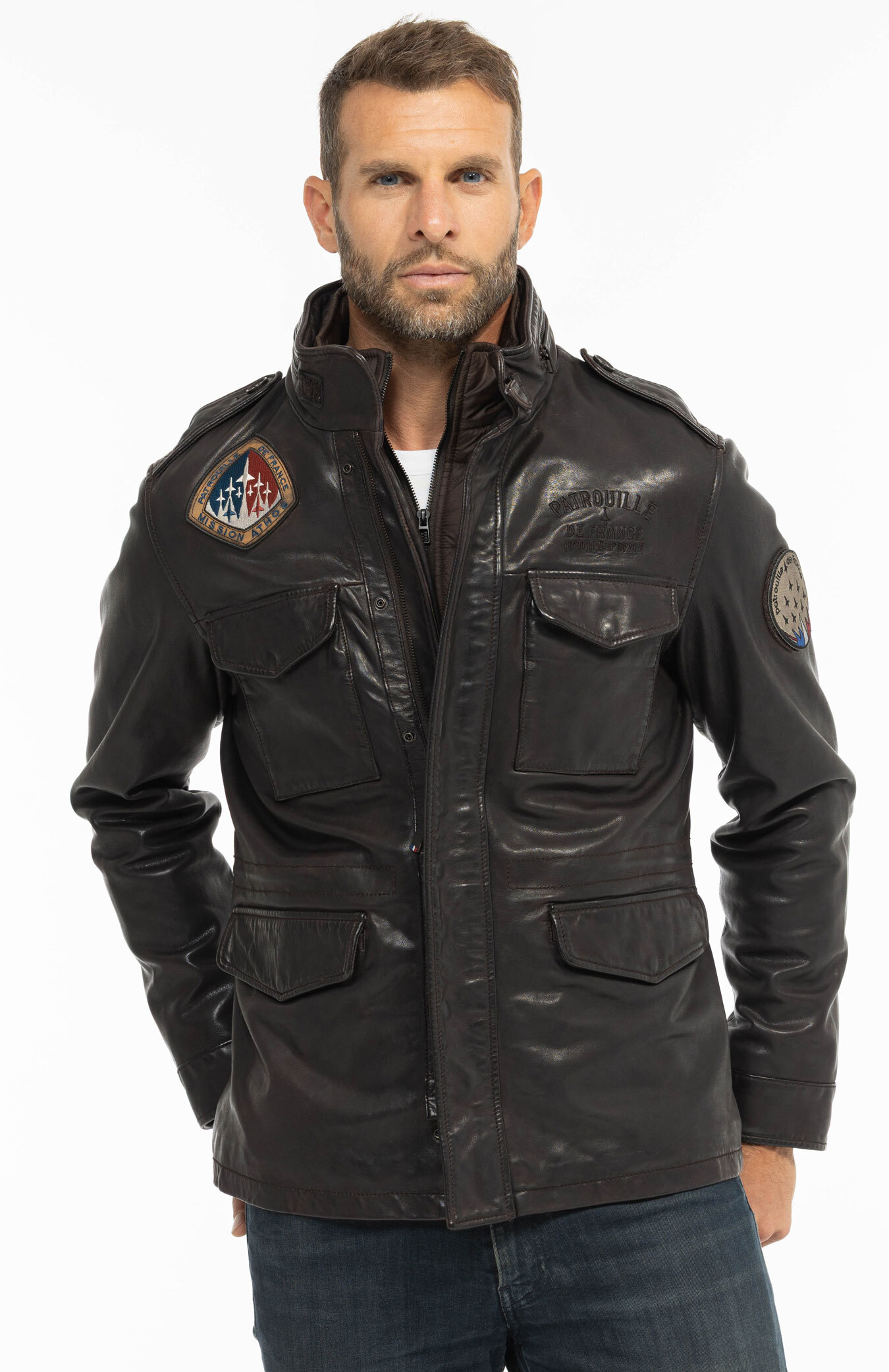 Vêtement en cuir Vestes & Trois Quart cuir marron