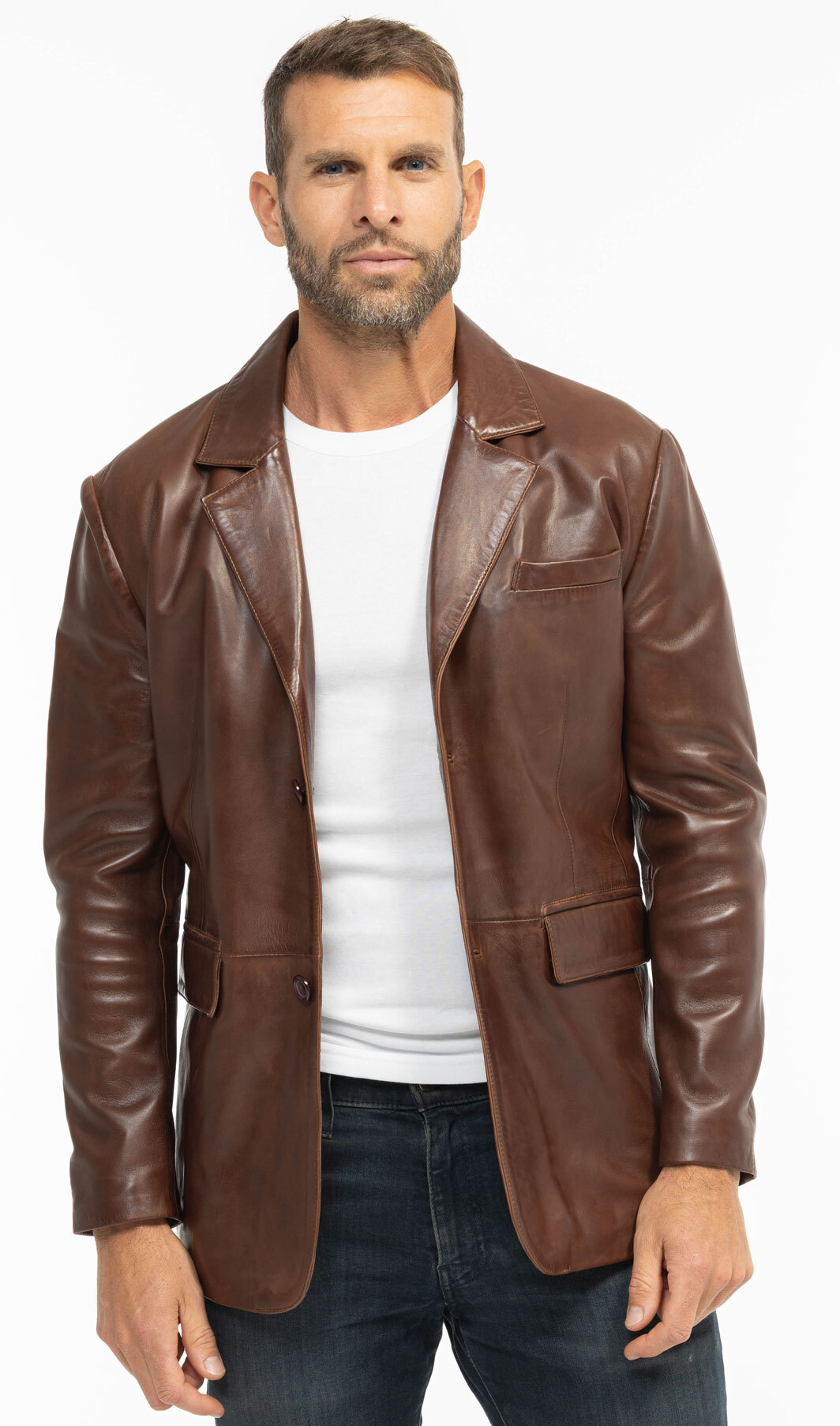 Vêtement en cuir Vestes & Trois Quart cuir marron