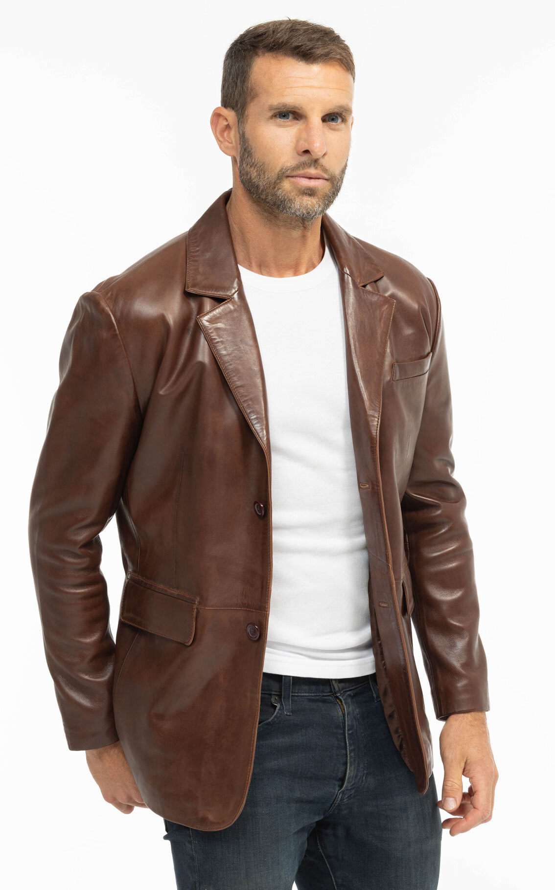 Vêtement en cuir Vestes & Trois Quart cuir marron