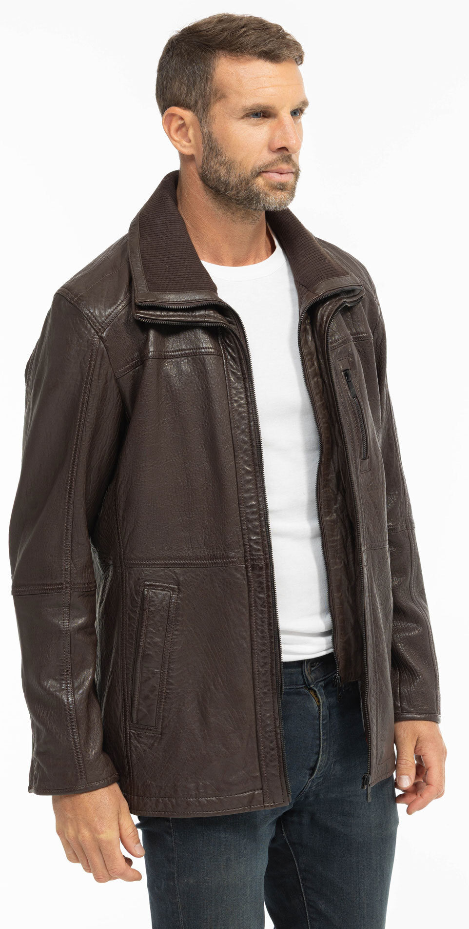 Vêtement en cuir Vestes & Trois Quart cuir marron