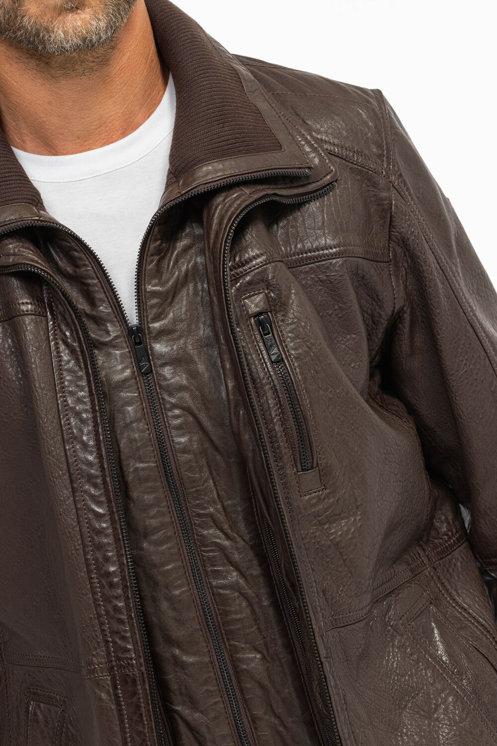 Vêtement en cuir Vestes & Trois Quart cuir marron