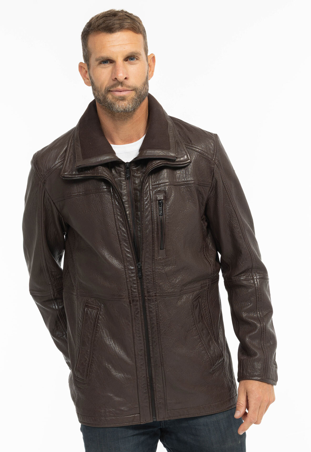 Vêtement en cuir Vestes & Trois Quart cuir marron