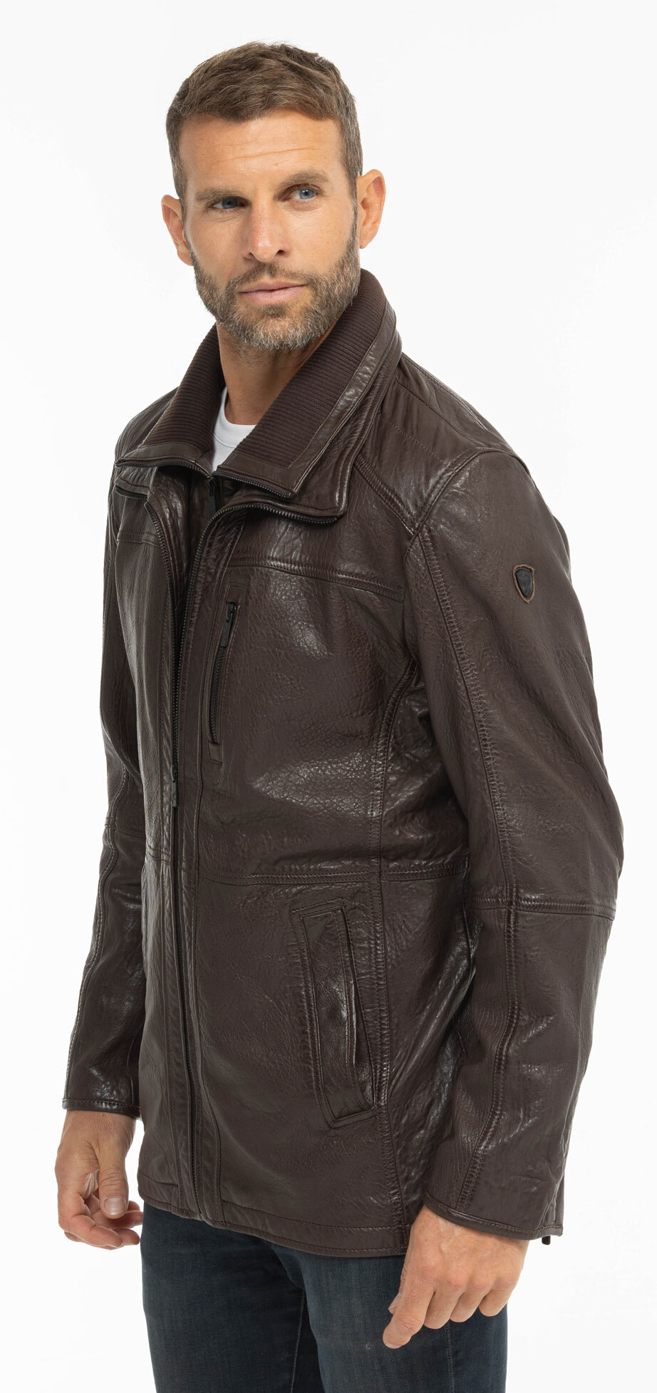 Vêtement en cuir Vestes & Trois Quart cuir marron