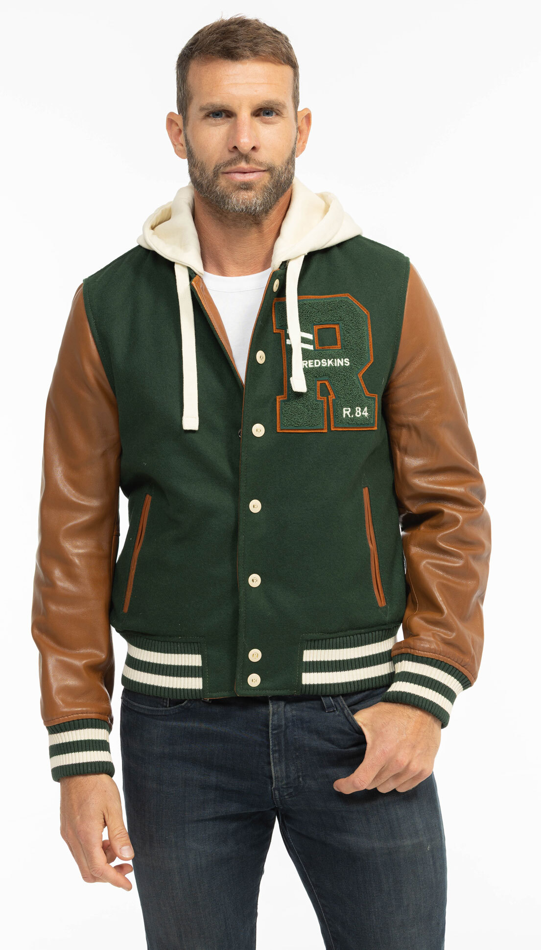 Vêtement en cuir Blousons cuir vert, cognac