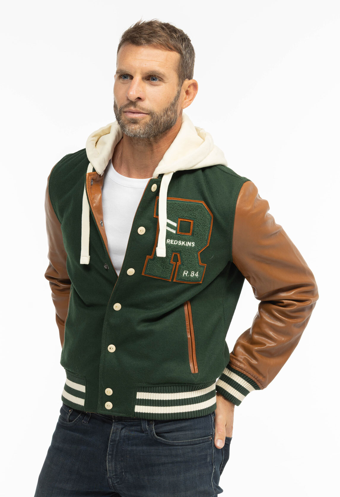 Vêtement en cuir Blousons cuir vert, cognac