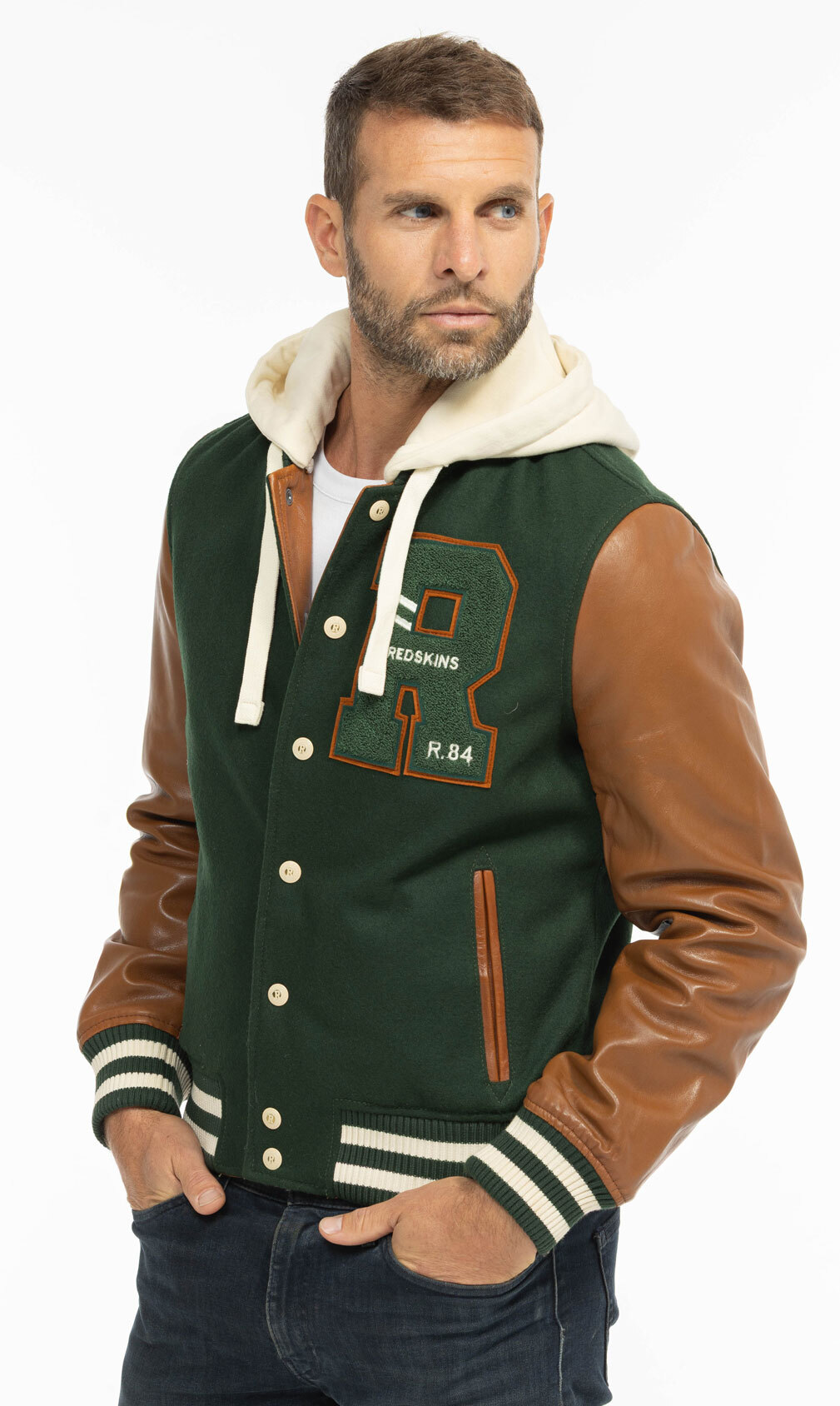 Vêtement en cuir Blousons cuir vert, cognac