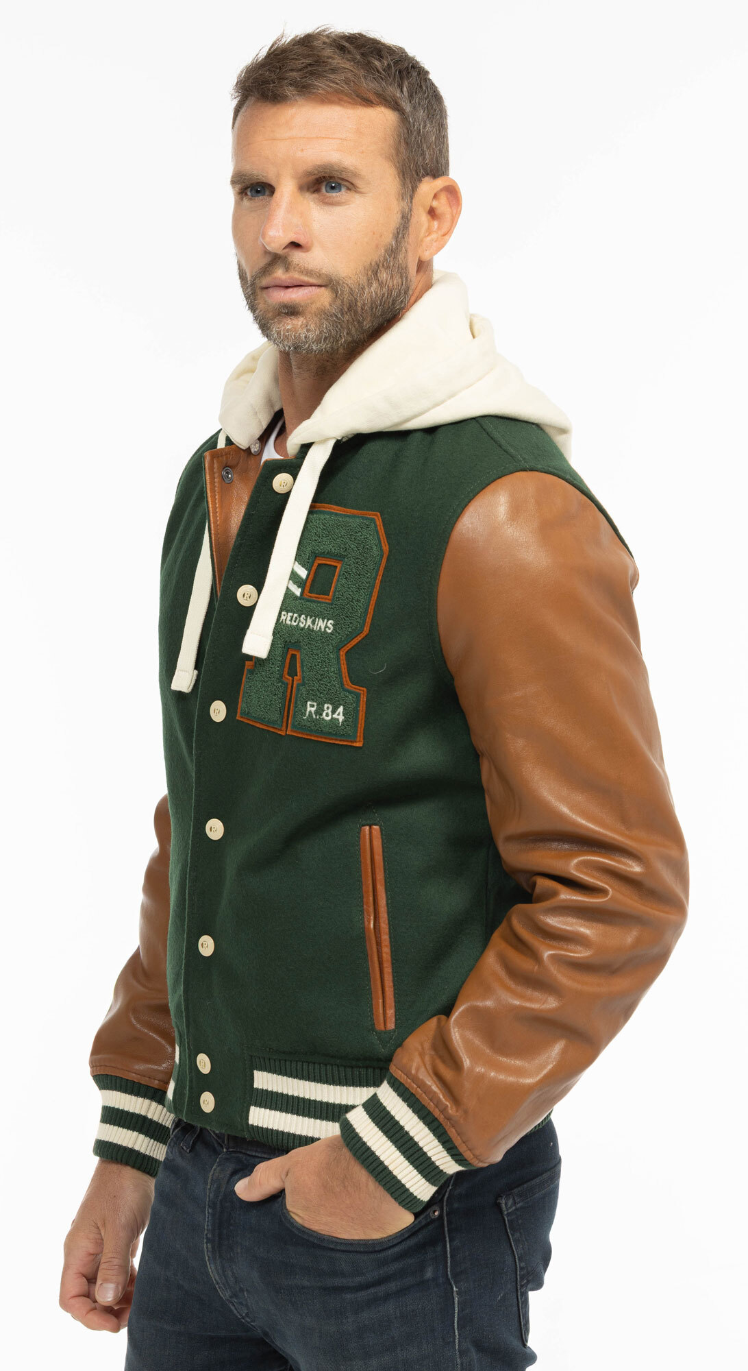 Vêtement en cuir Blousons cuir vert, cognac