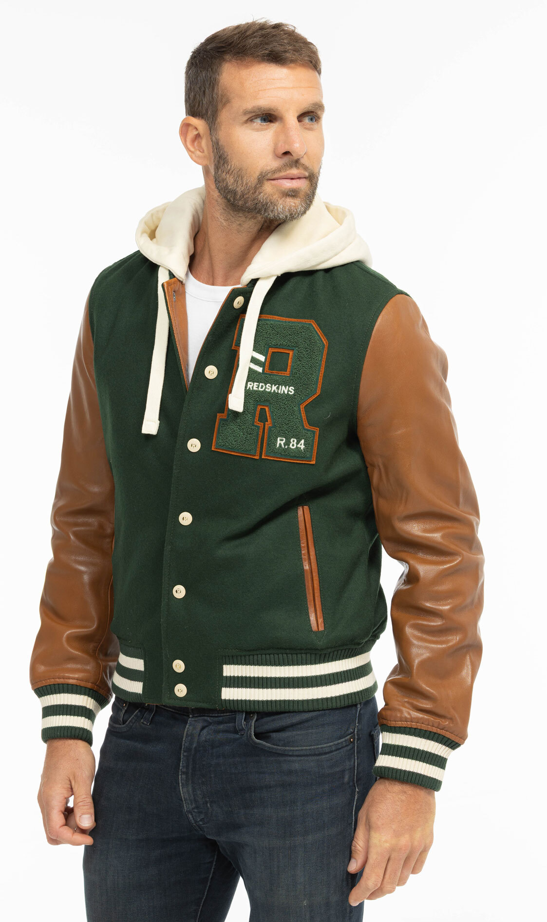 Vêtement en cuir Blousons cuir vert, cognac