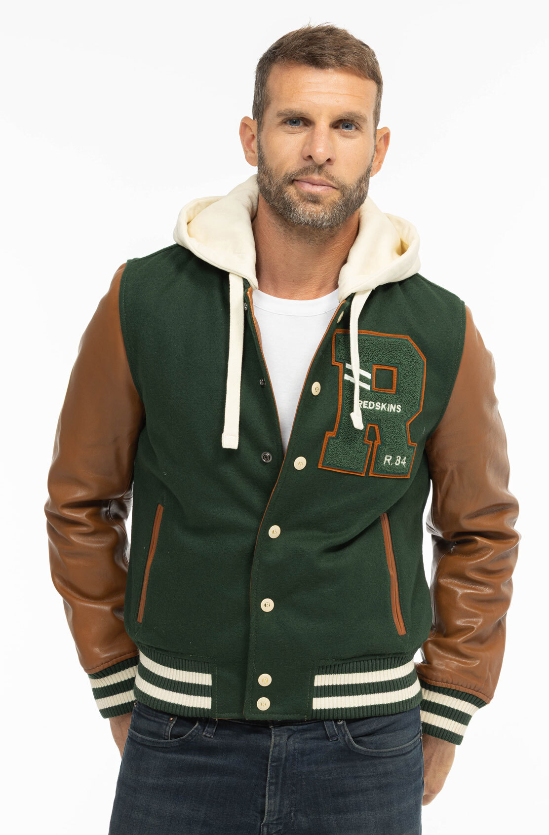 Vêtement en cuir Blousons cuir vert, cognac