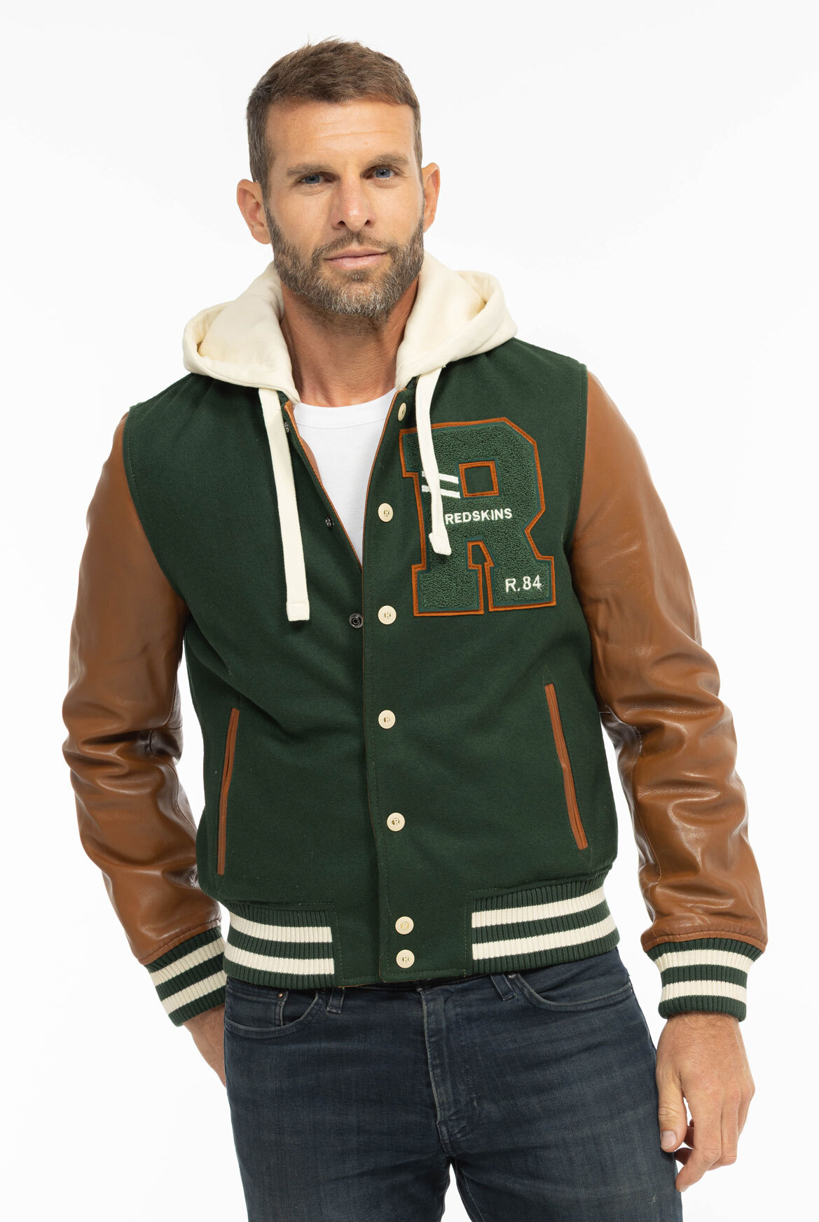 Vêtement en cuir Blousons cuir vert, cognac