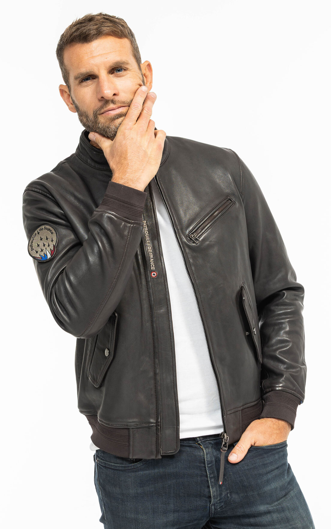 Vêtement en cuir Blousons cuir marron