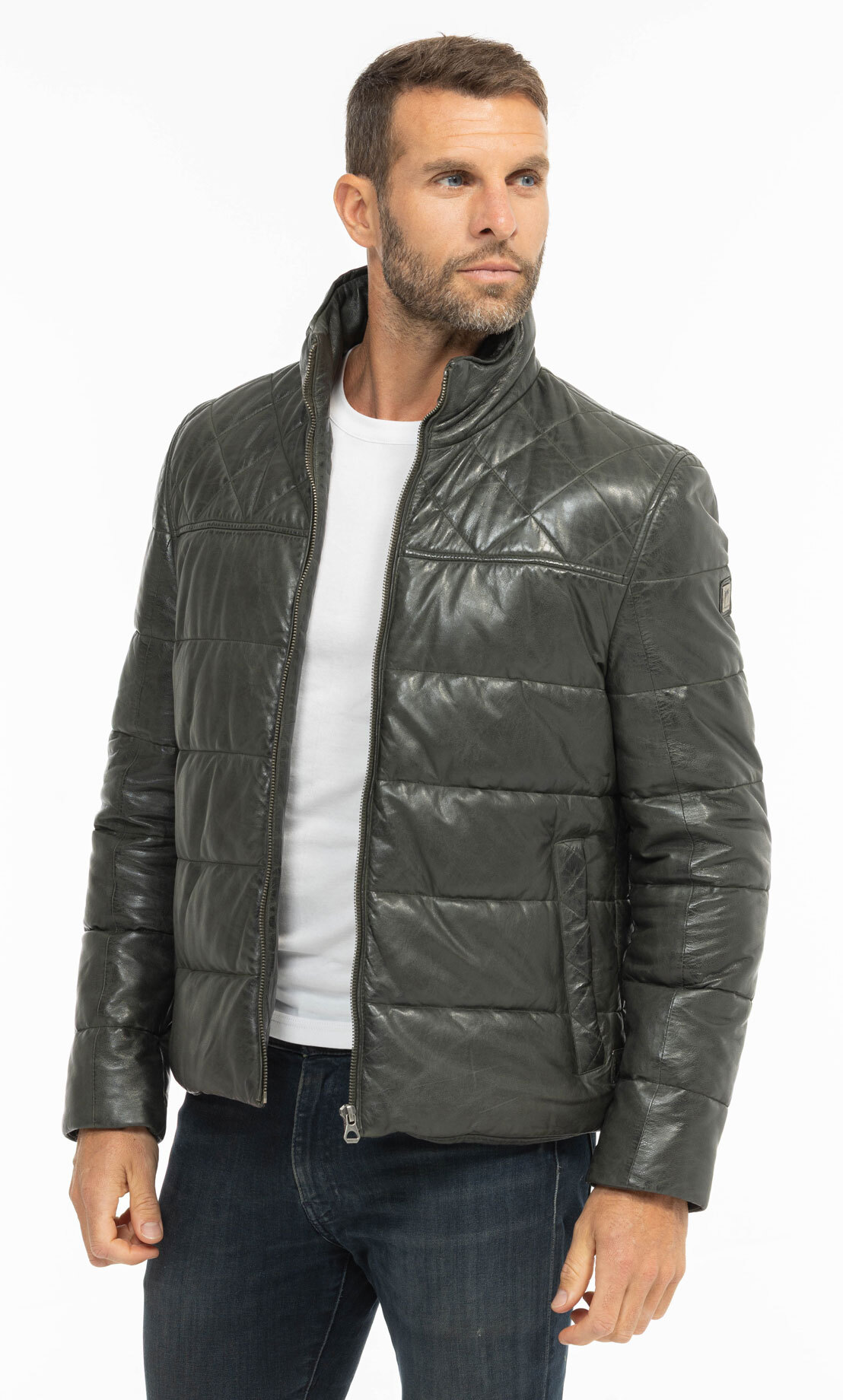 Vêtement en cuir Les bonnes affaires Homme kaki