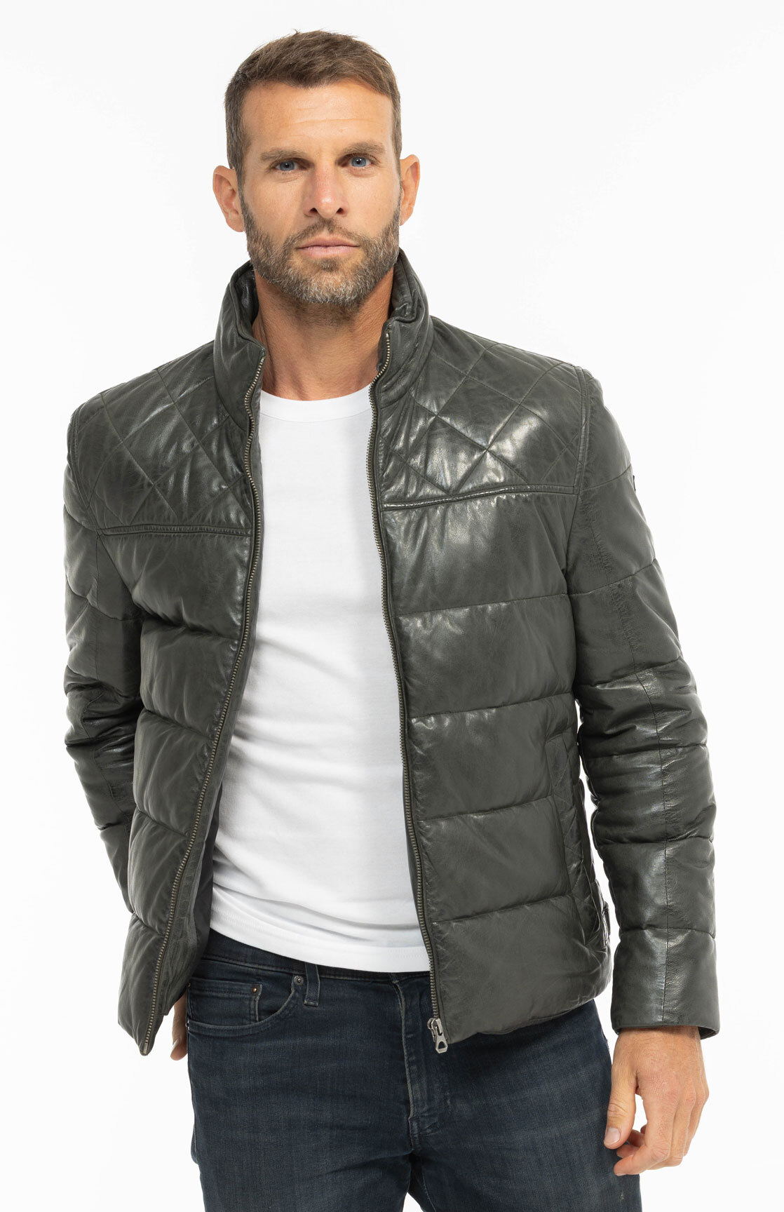 Vêtement en cuir Les bonnes affaires Homme kaki