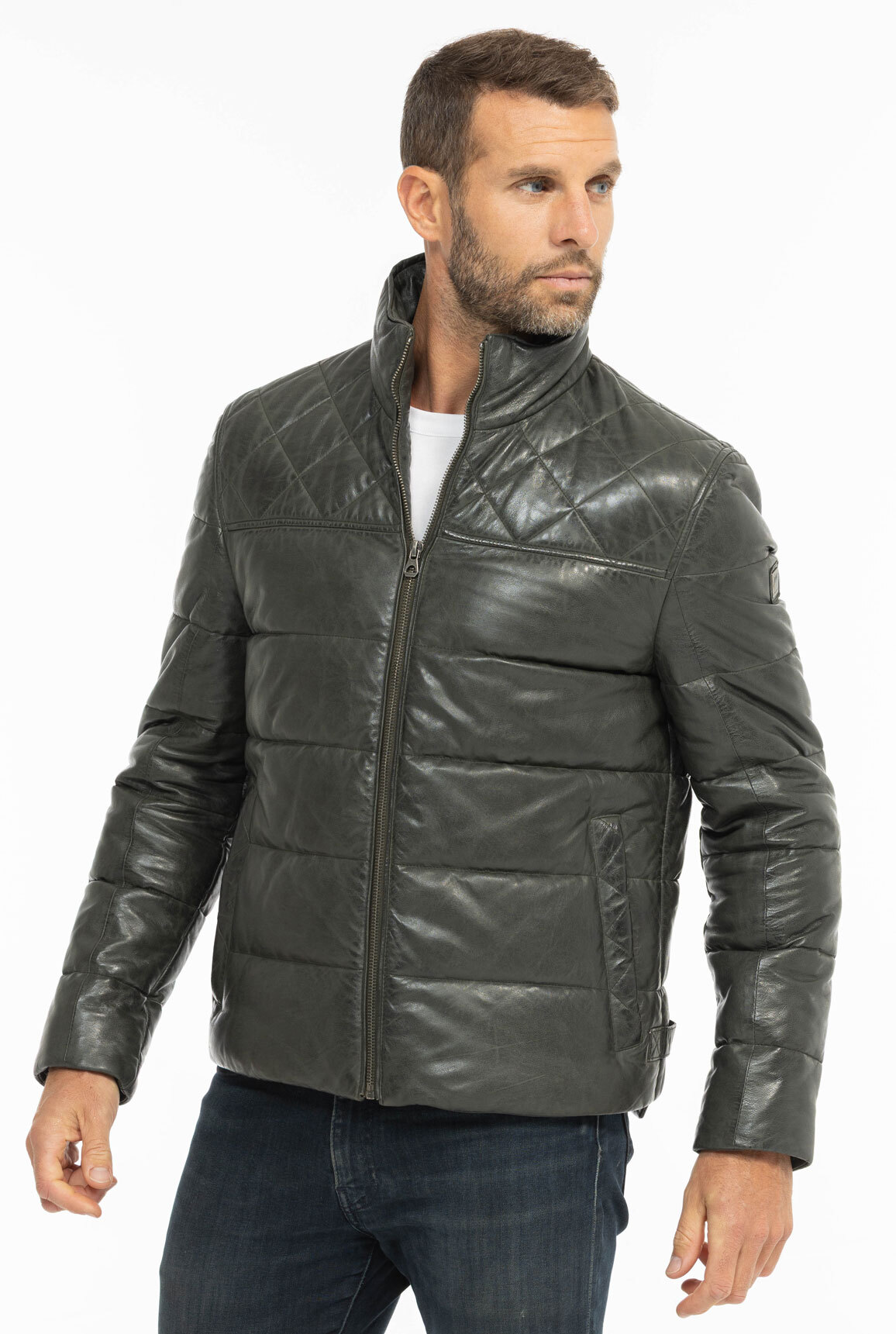 Vêtement en cuir Les bonnes affaires Homme kaki