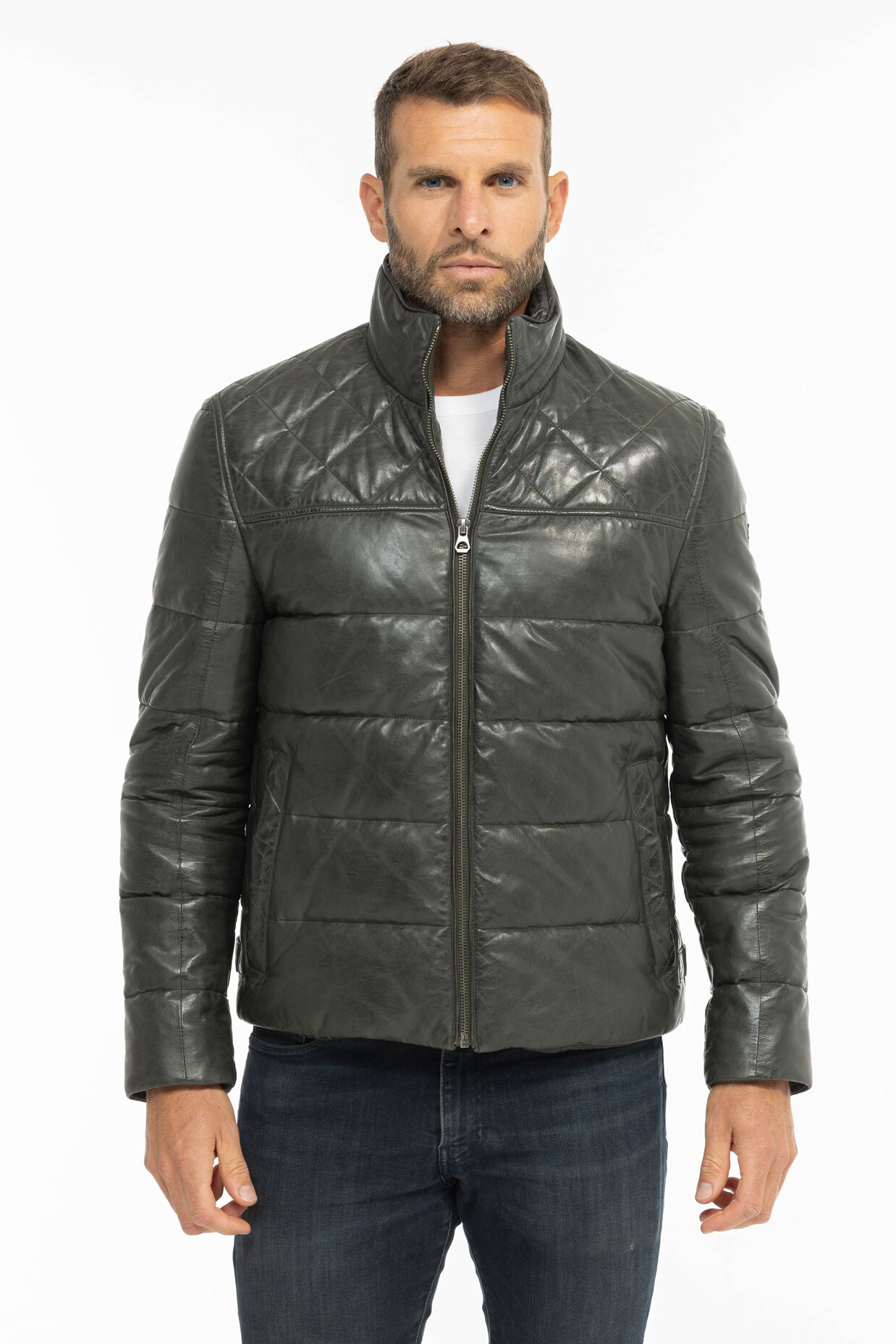 Vêtement en cuir Les bonnes affaires Homme kaki