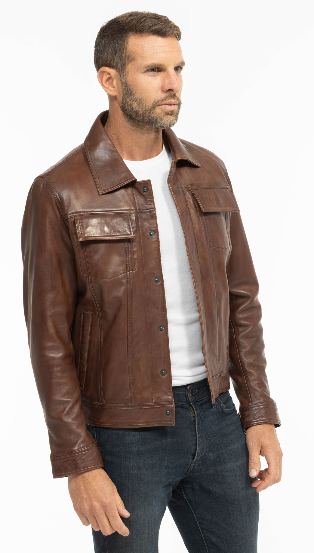 Vêtement en cuir Vestes & Trois Quart cuir marron