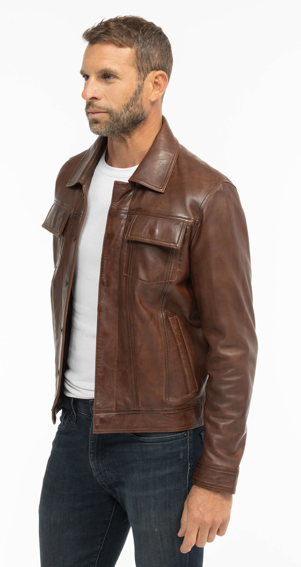 Vêtement en cuir Vestes & Trois Quart cuir marron