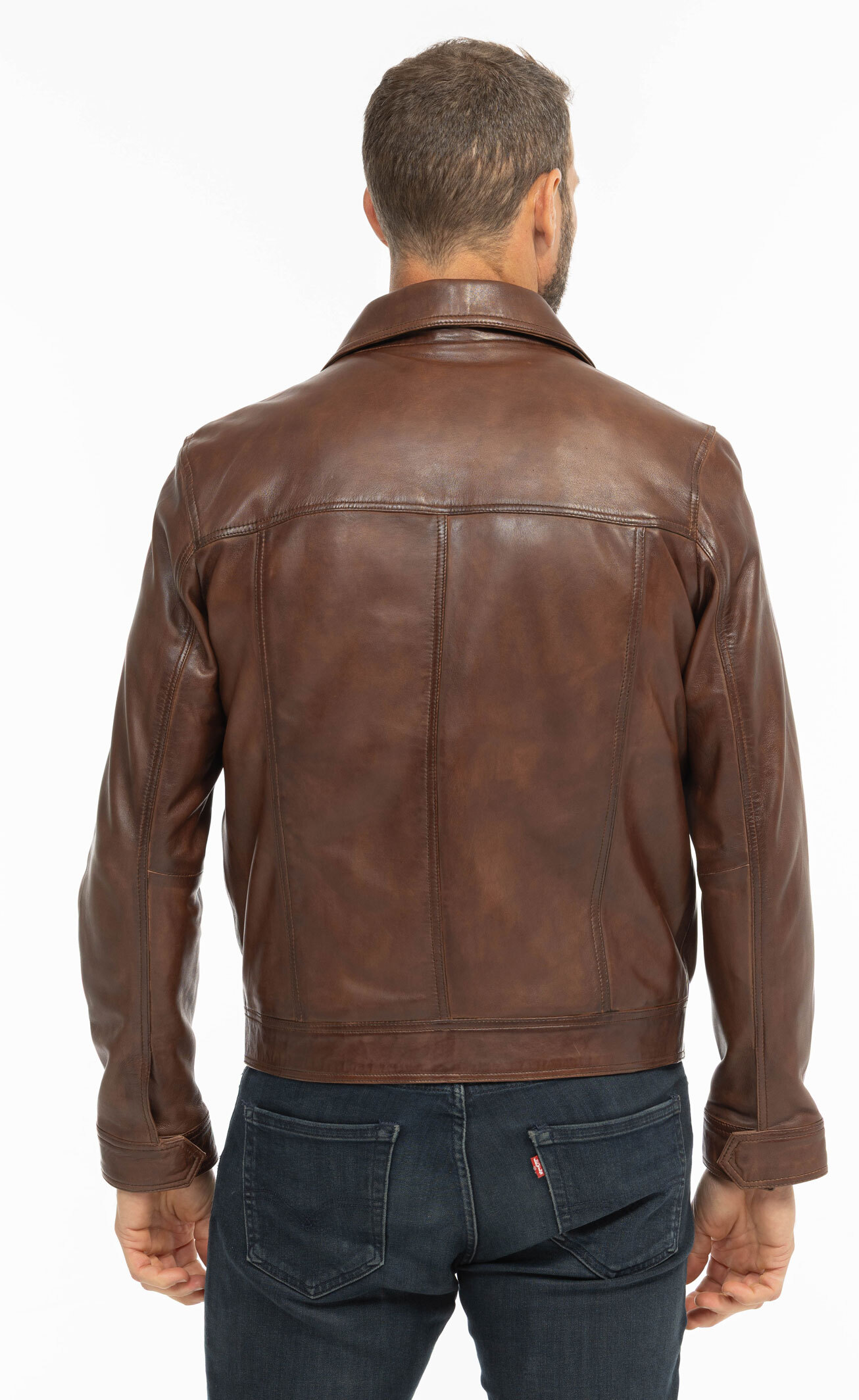 Vêtement en cuir Vestes & Trois Quart cuir marron