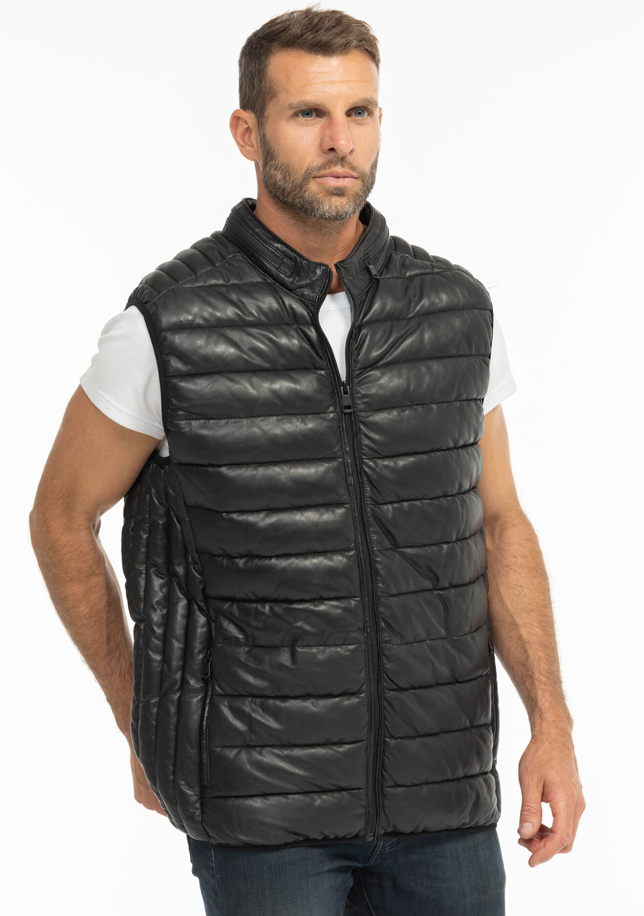 Vêtement en cuir Gilets Cuir  noir
