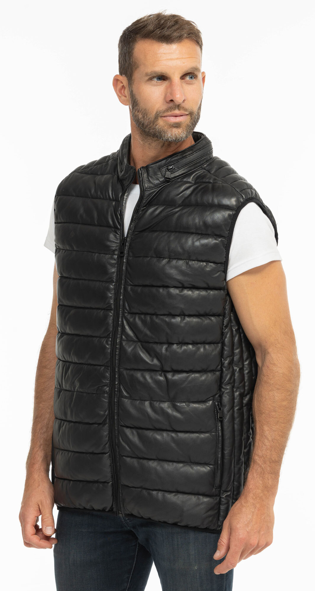 Vêtement en cuir Gilets Cuir  noir