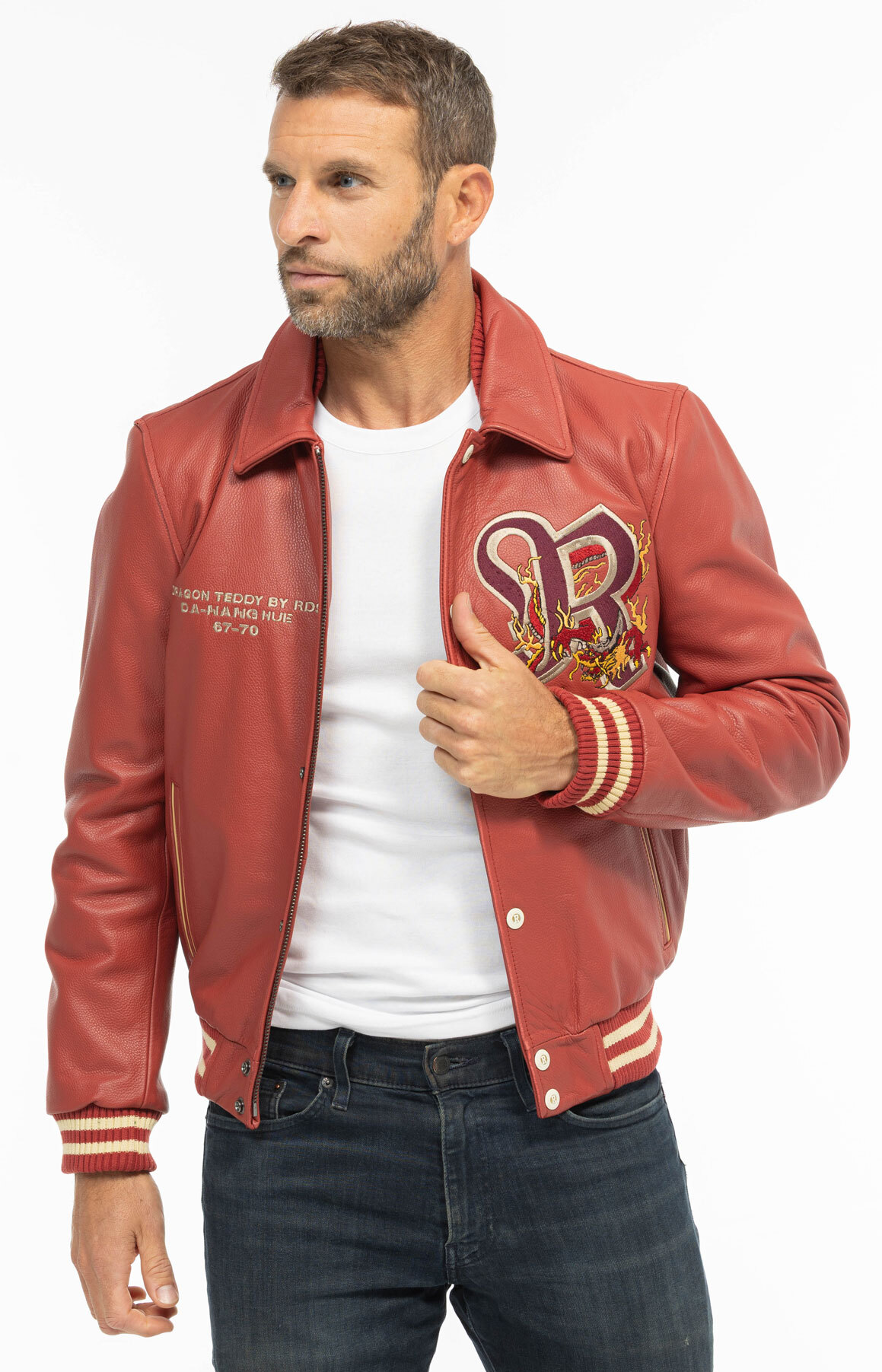 Vêtement en cuir Blousons cuir rouge