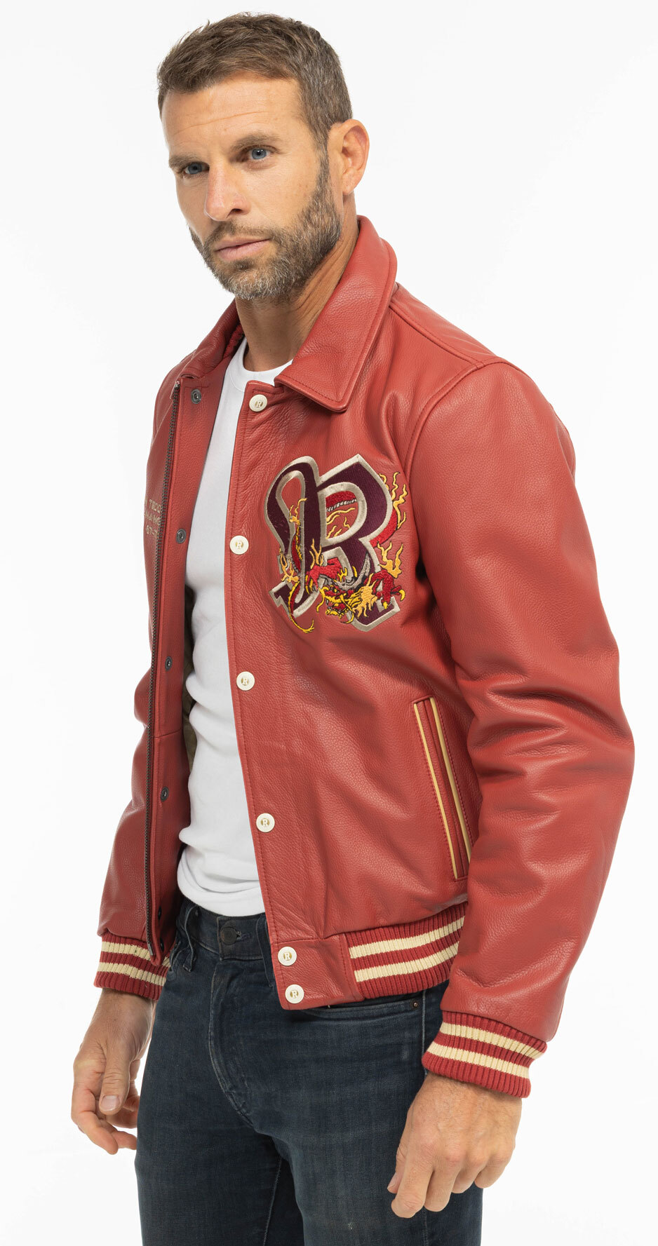 Vêtement en cuir Blousons cuir rouge