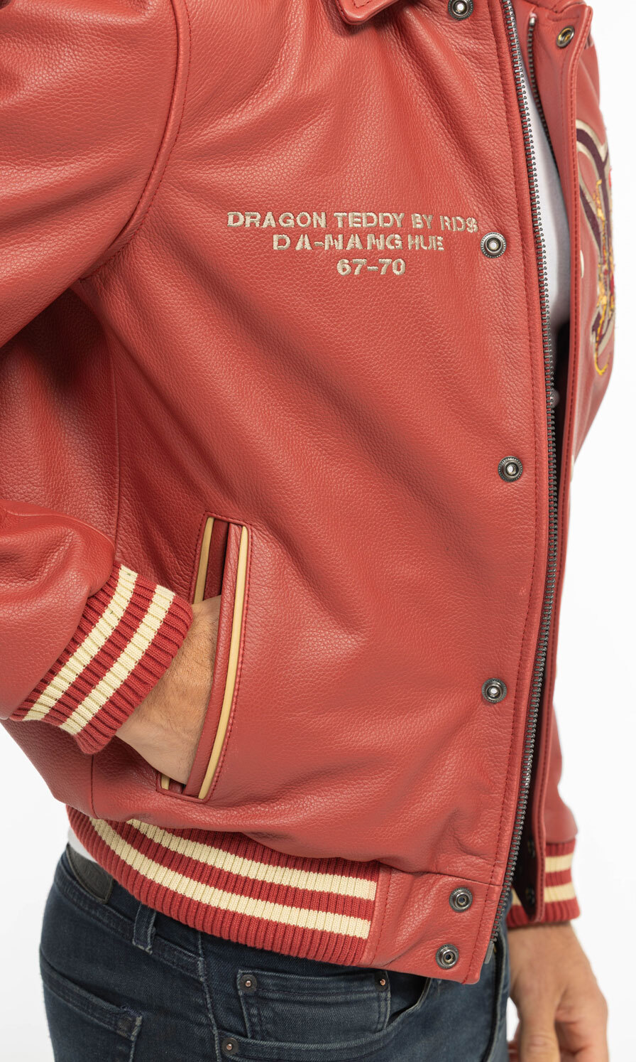 Vêtement en cuir Blousons cuir rouge